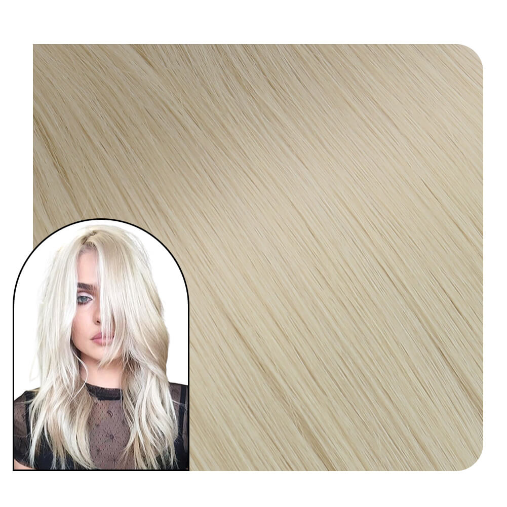 Full Cuticle Virgin Hand-tied Real Human Hair Weft Platinum Blonde