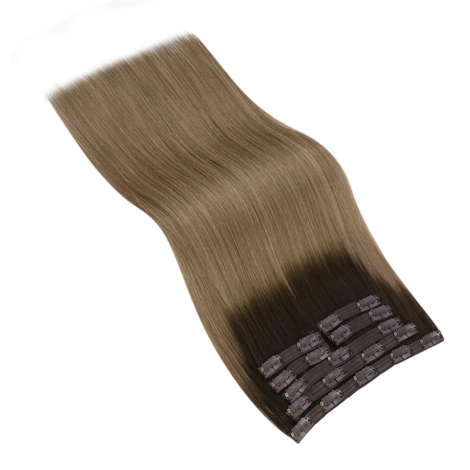 100% human hair extensions  clip in balayage color for thinning hair