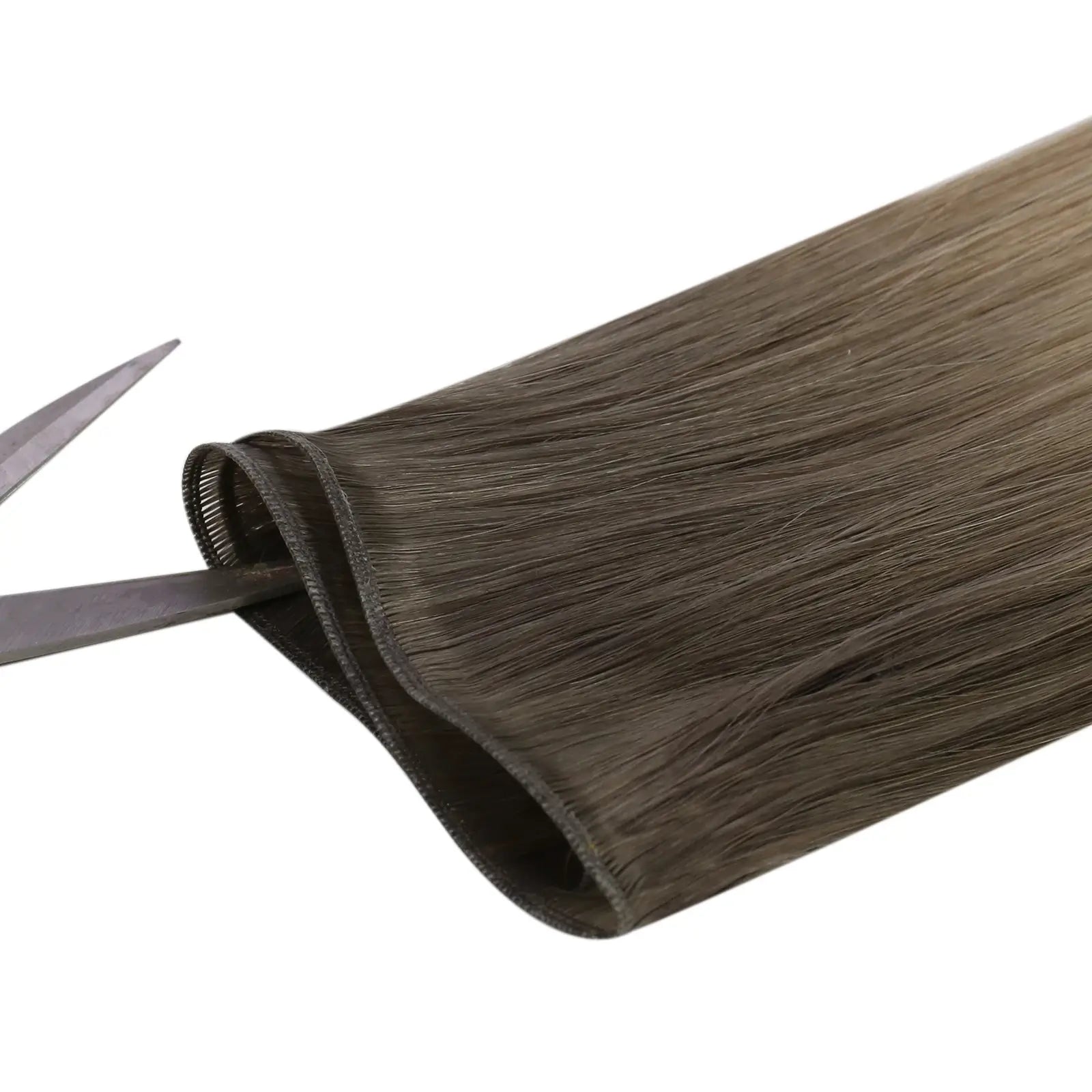 Genius Weft Extensions Human Hair Brown With Blonde Balayage