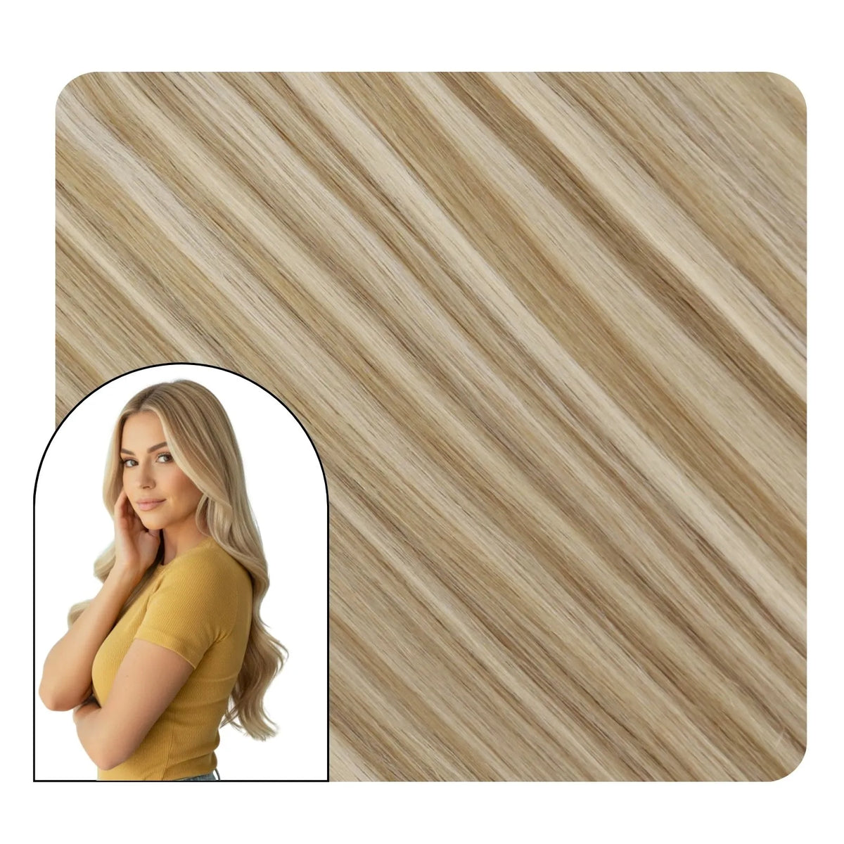 Thickened Clip in Remy Human Hair Extensions 7Pcs Clip Ins Highlighted Beige Blonde #P16/22