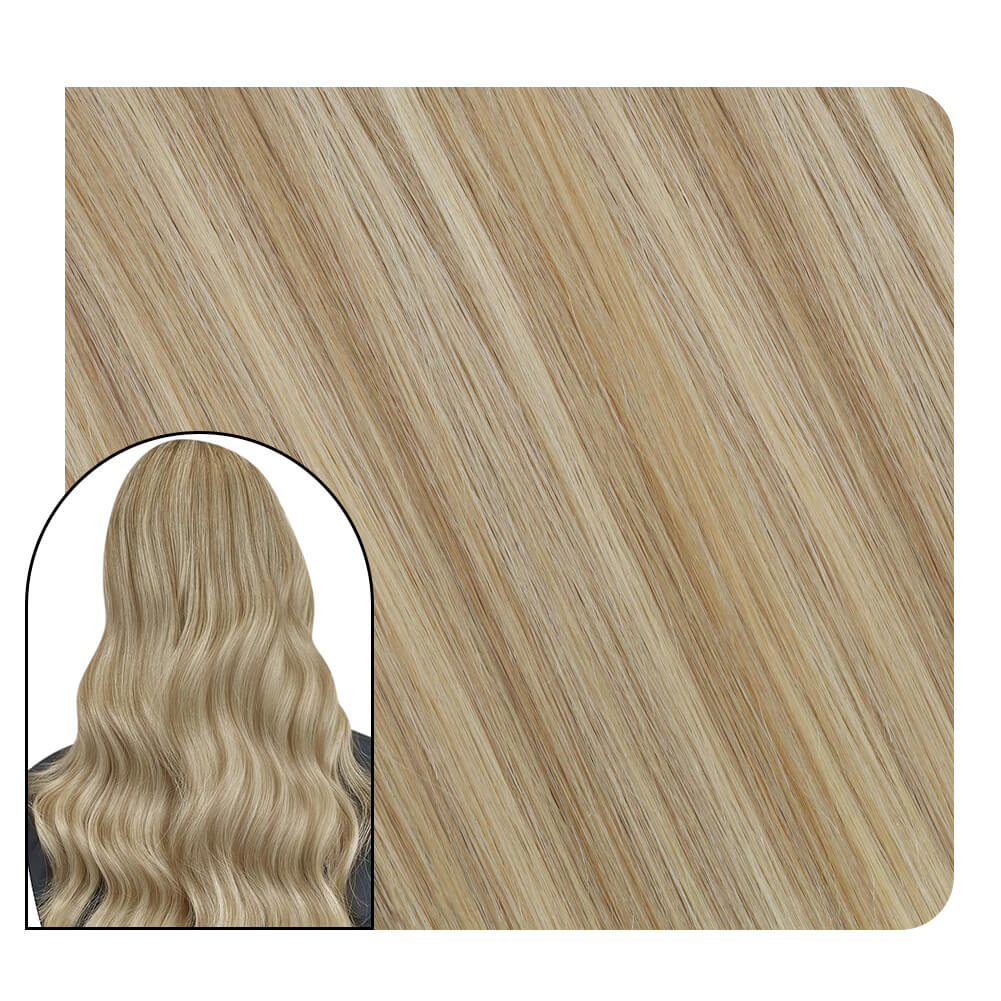 mocro ring fusion hair extensions highlight blonde #16/22