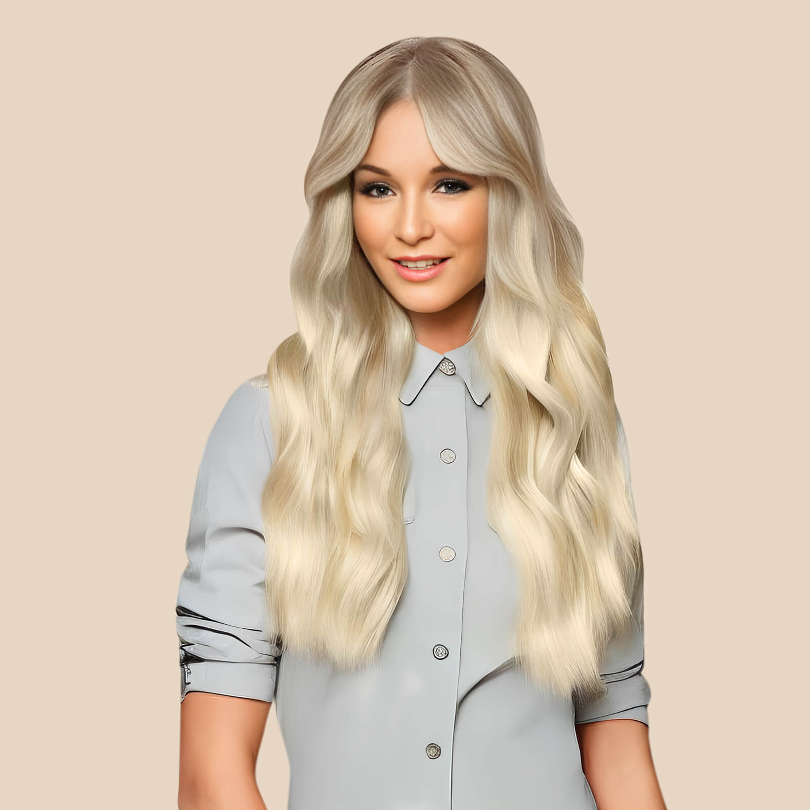 Nordic Flat Silk Weft Hair Extensions Balayage Ombre Color