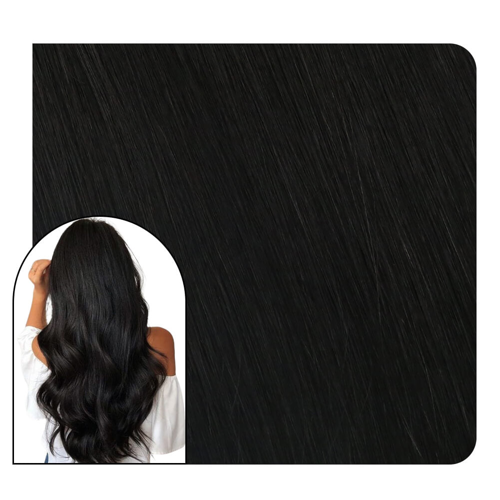 clip in hair extensions natural black for women