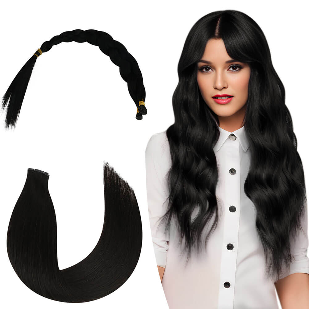 Hair Bundles Genius Weft Extensions 100% Human Hair Off Black