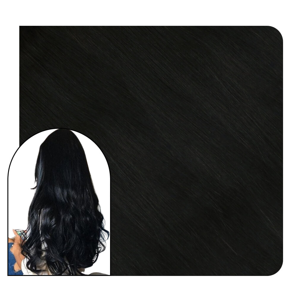 Invisible Seamless Injection Tape Hair Extensions Jet Black