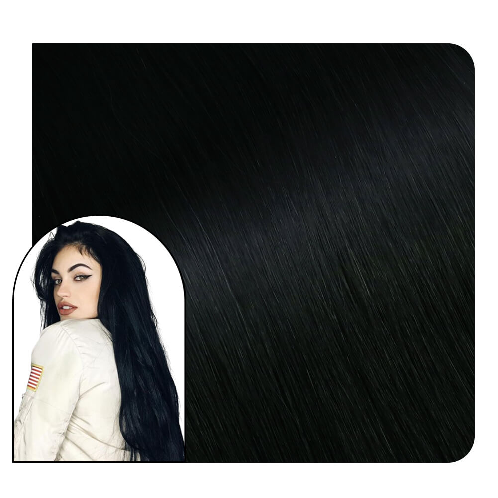 U tip Hot Keration Hair Extensions Cold Fusion Black Virgin Hair