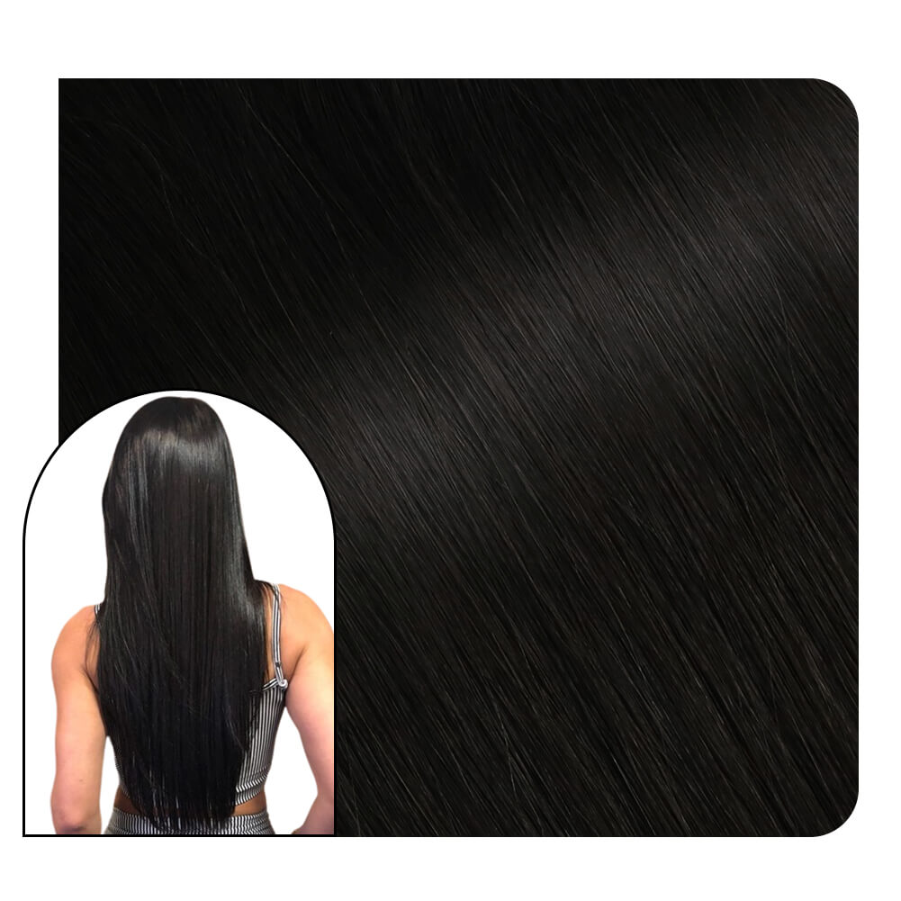 U tip Pre Bonded Hair Extensions Cold Fusion Off Black Virgin Hair