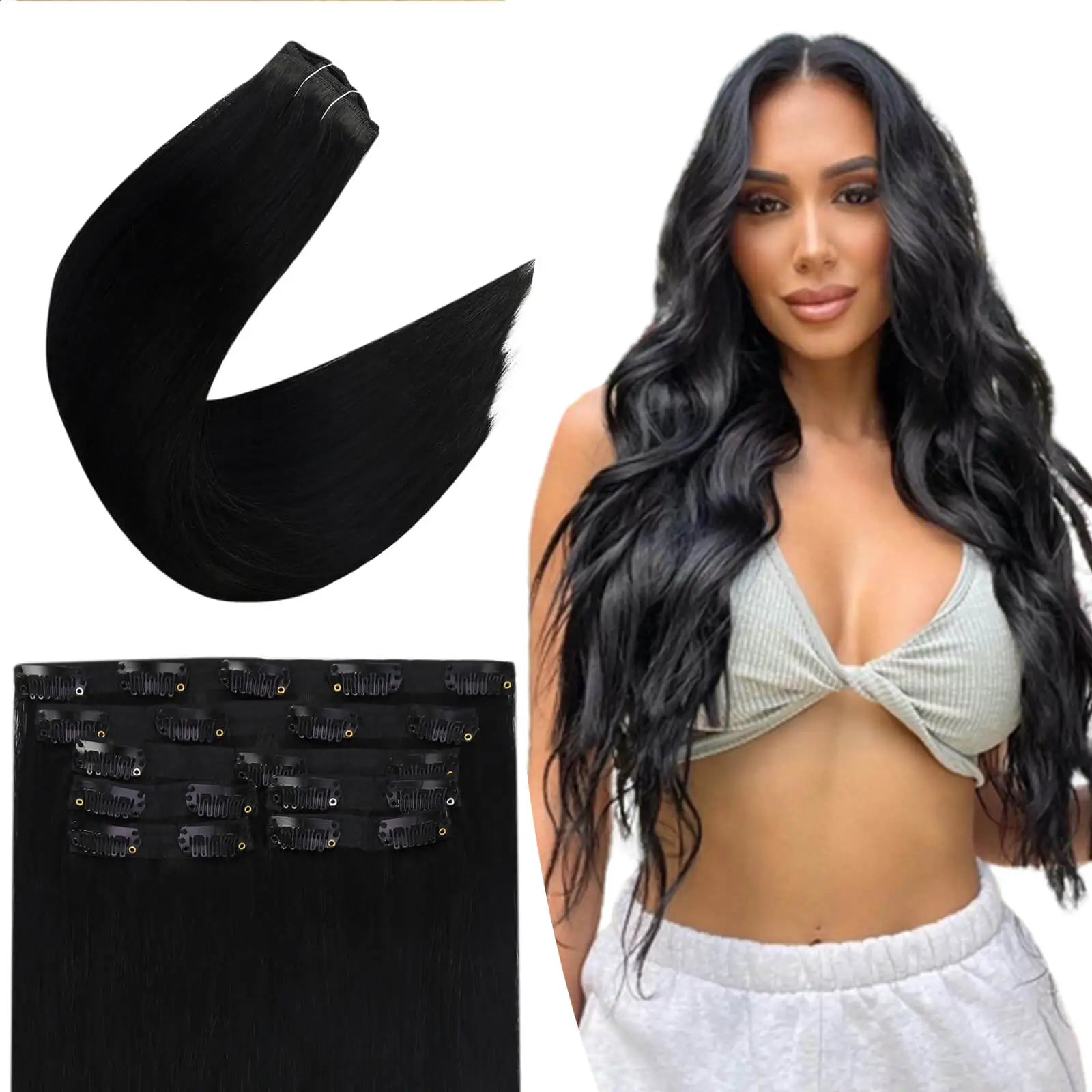 clip in hair extensions human hair