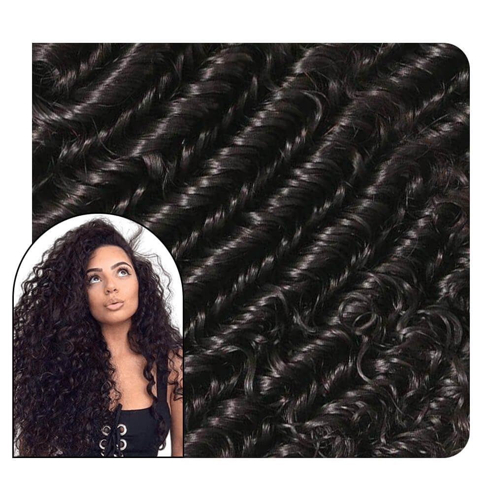 deep wavy clip in hair extensions for women