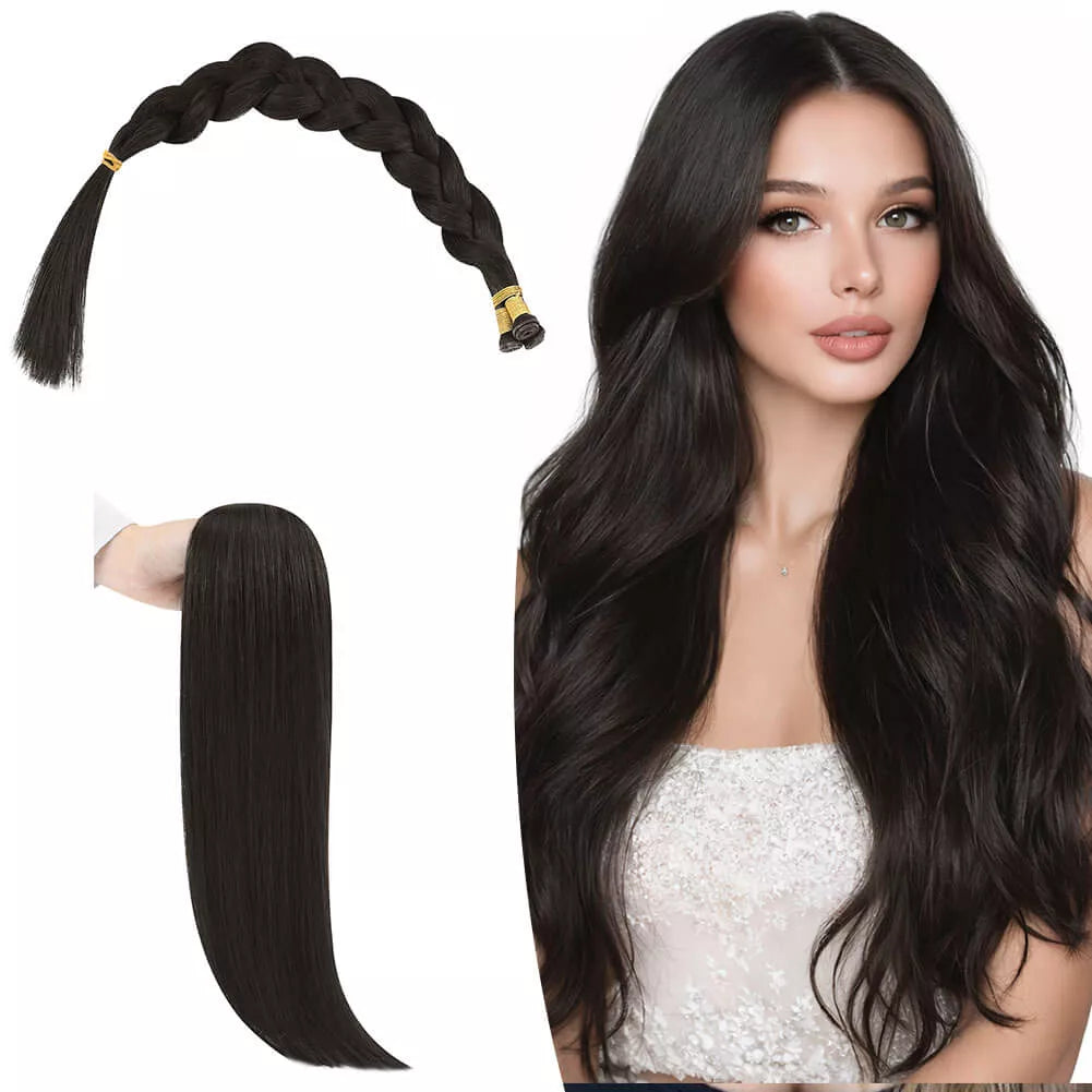 Hair Weave Style Sew in Darkest Brown Genius Weft Extensions