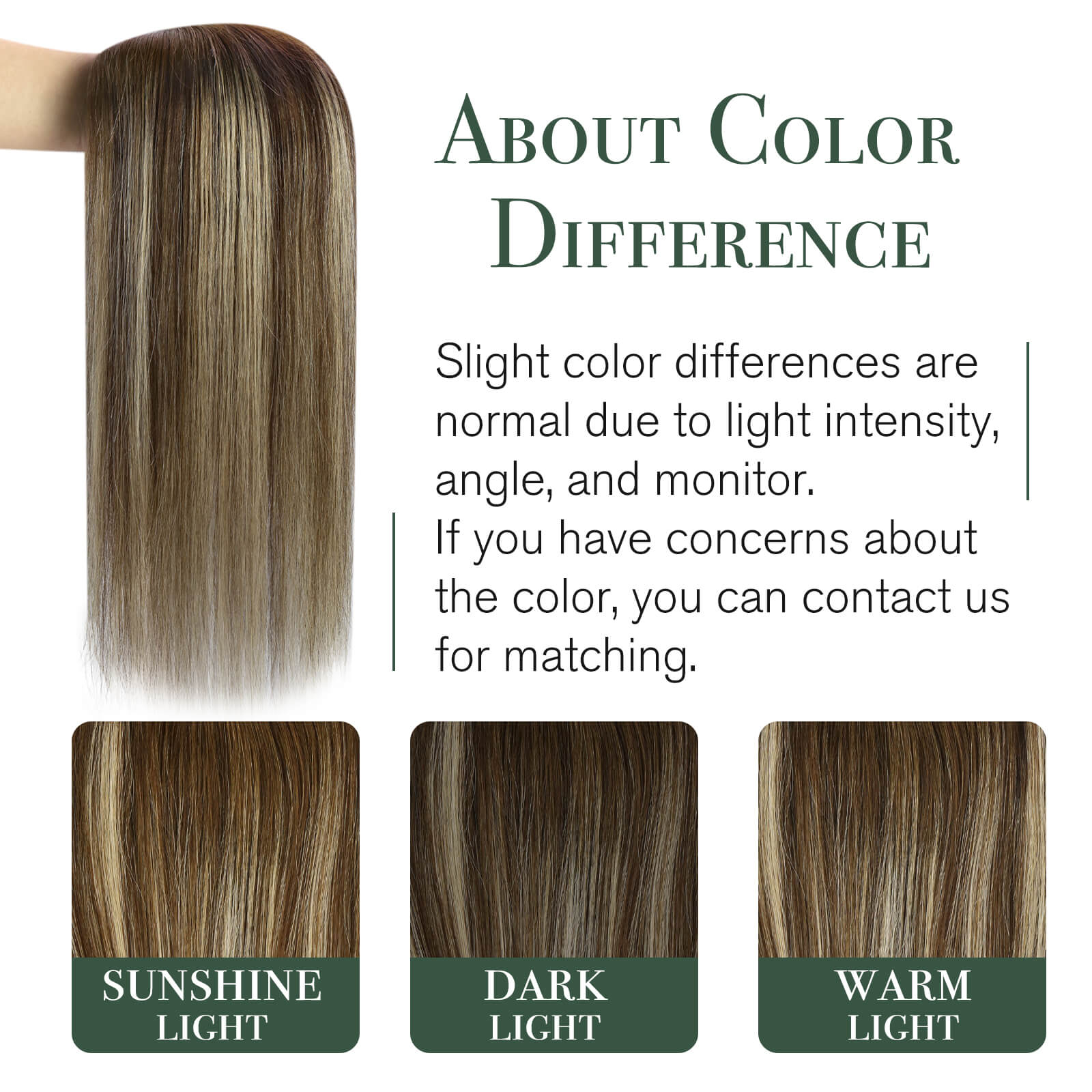 human topper hair color contast