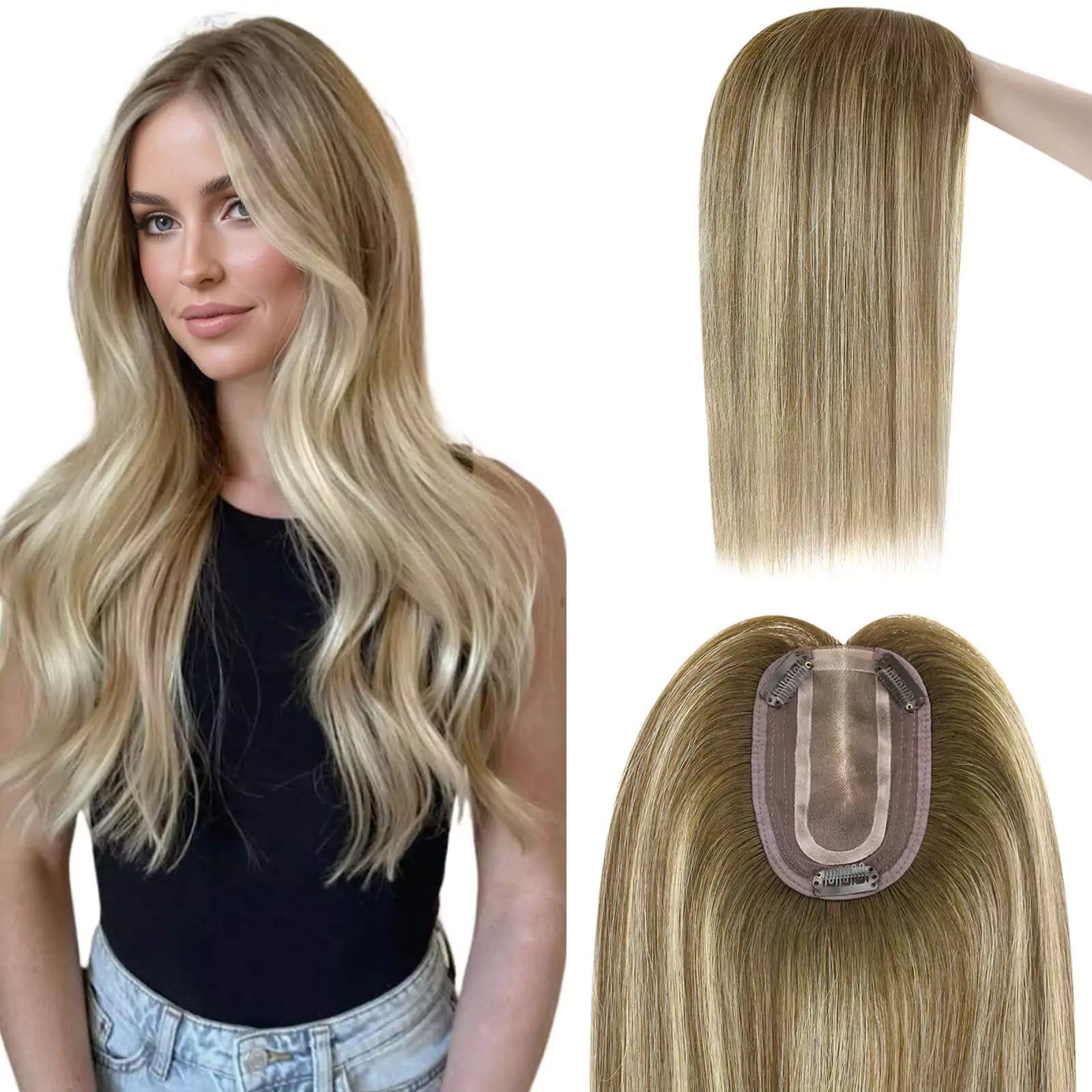 Mono Base Virgin Hair Topper Human Hair Wiglets Toppee