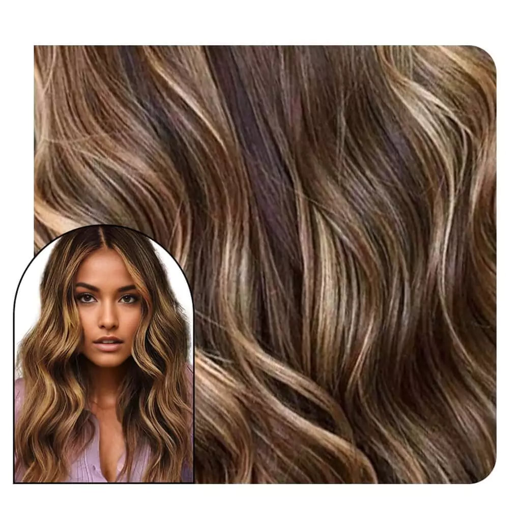 Seamless Inject Tape in Hair Extensions Virgin Hair Wave Balayage