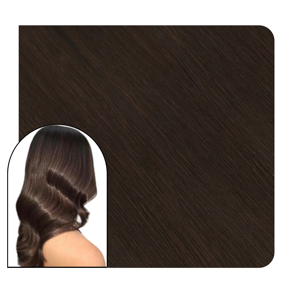 Flat tip Keratin Hair Extensions Chocolate Brown Color Remy Hair #4