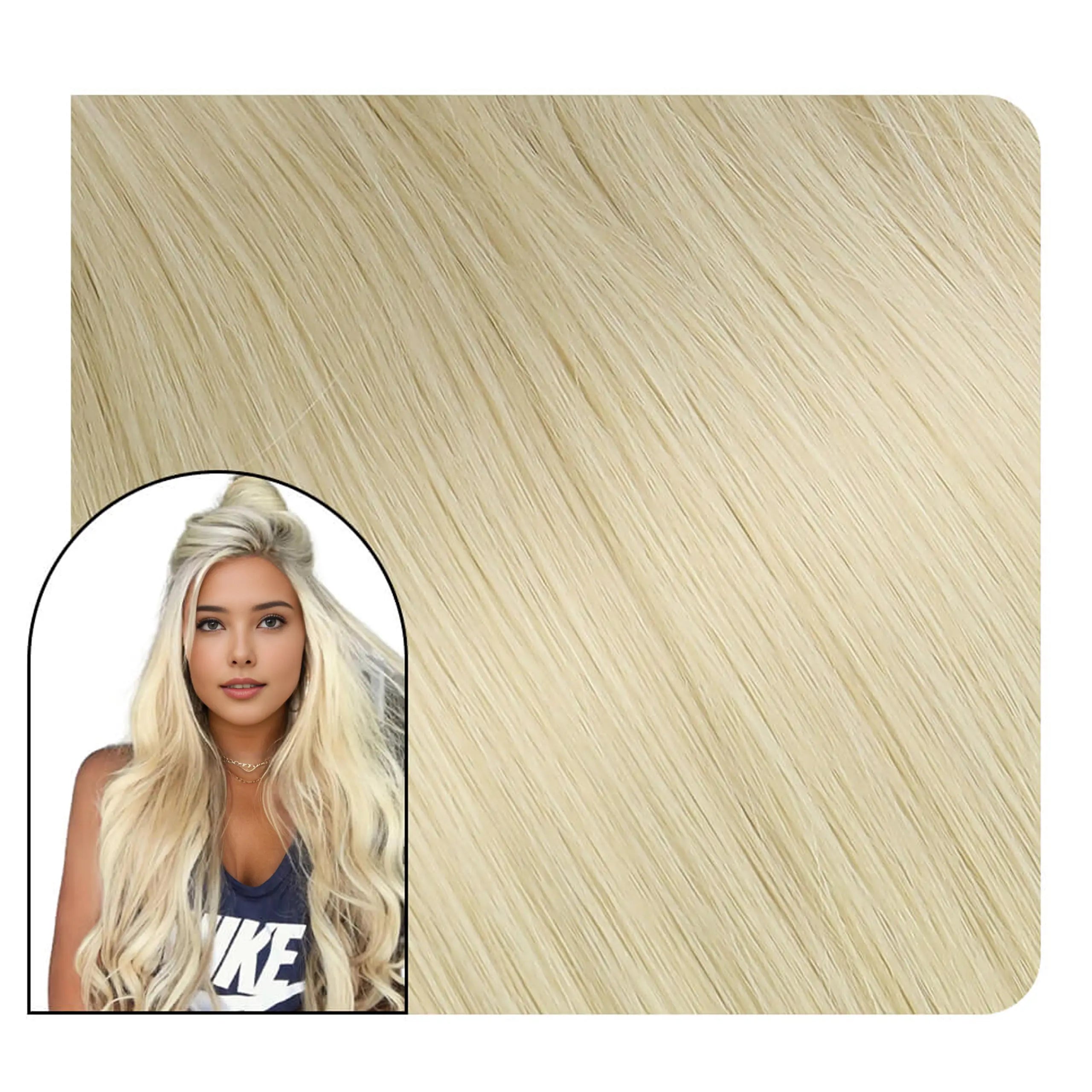 platinum blonde weft hair extensions #60