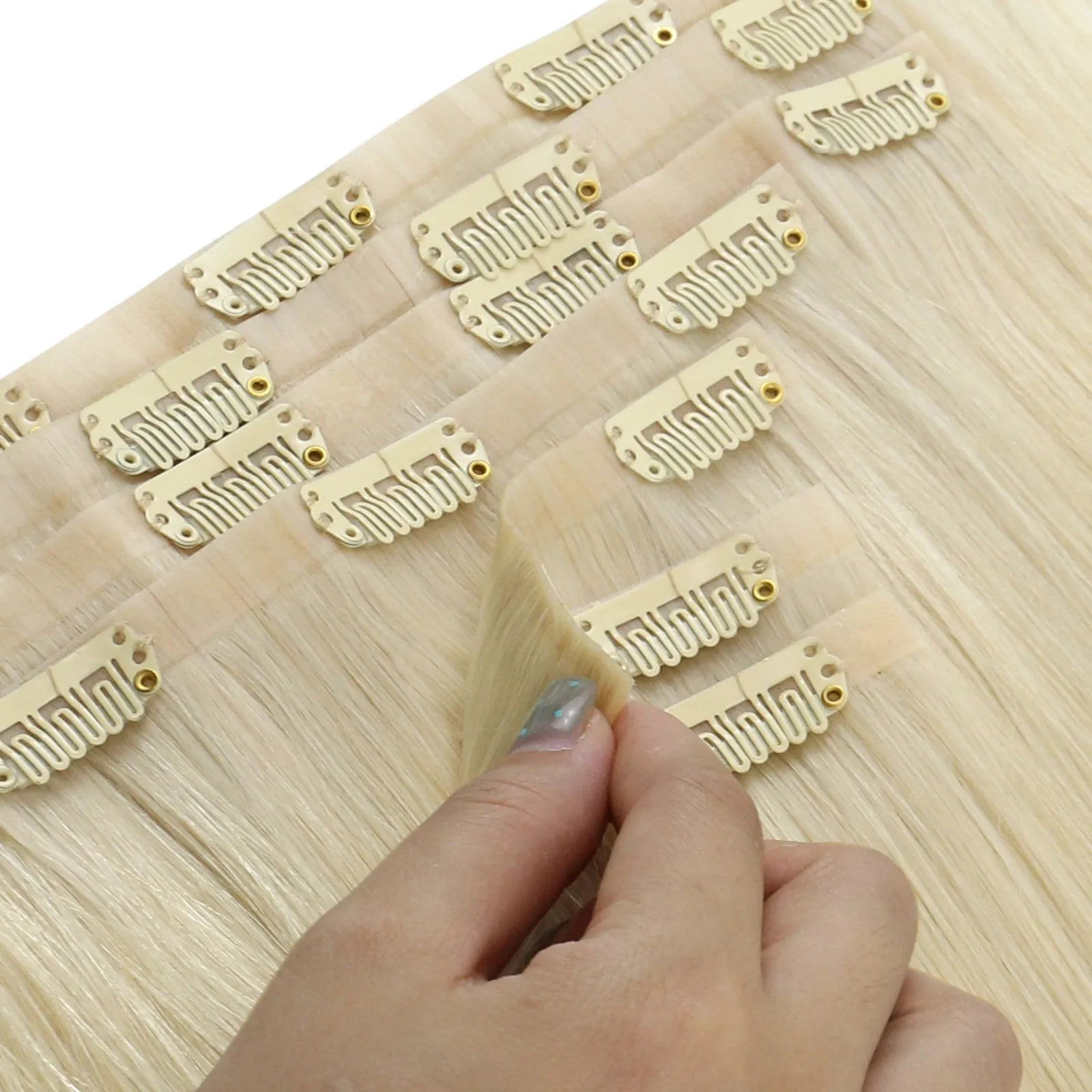 seamless clip in hair extensions real human hair blonde hair