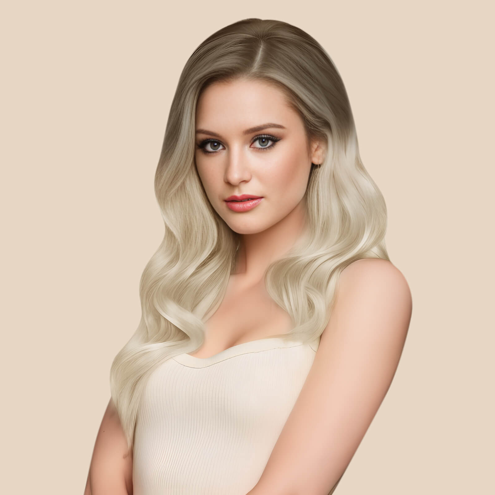 Flat Silk Weft Hair Extensions Balayage Ombre Virgin Hair Brown With Blonde