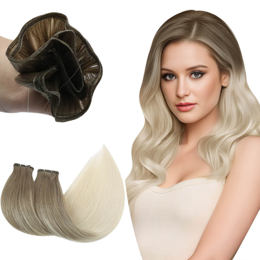 virgin flat weft bundles straight