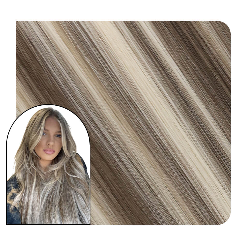 Highlight PU Inject Tape in Extensions Brown With Blonde