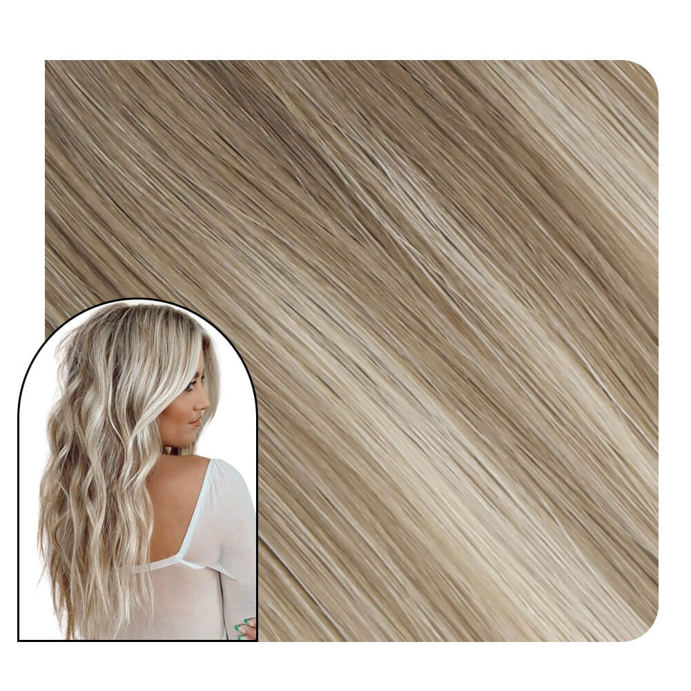 Tape in Hair Extensions Balayage Ash Brown With Blonde