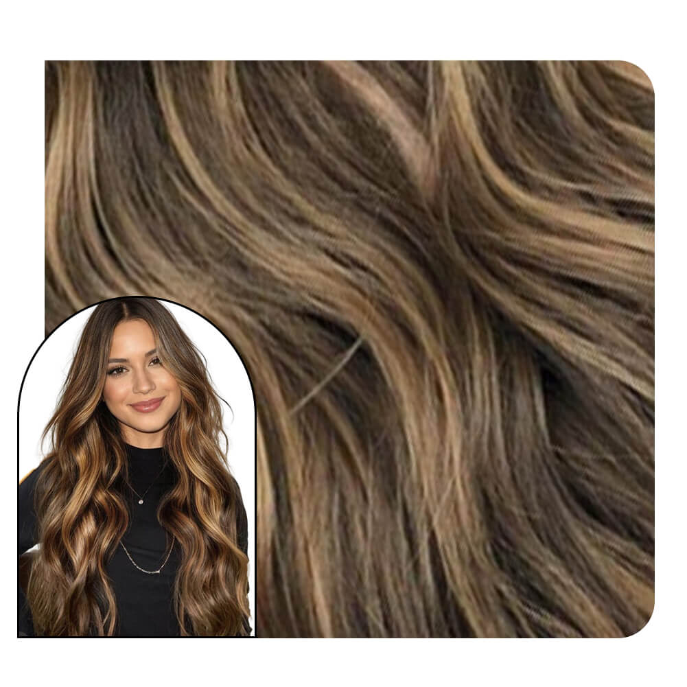 Wavy Invisible Seamless Injection Tape in Human Hair Extensions 10Pcs