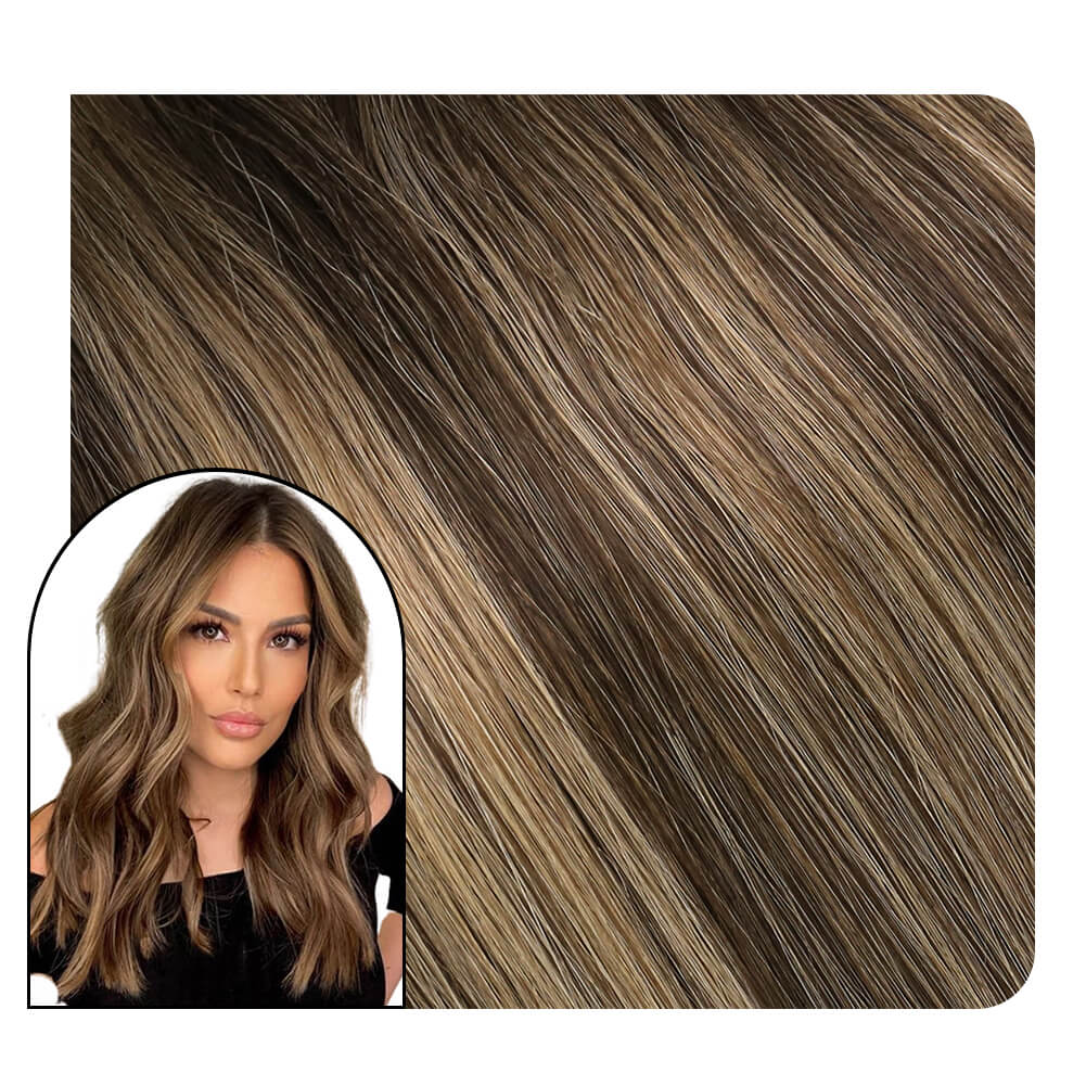 Full Cuticle Virgin Hand-tied Hair Extensions Human Hair Weft Balayage