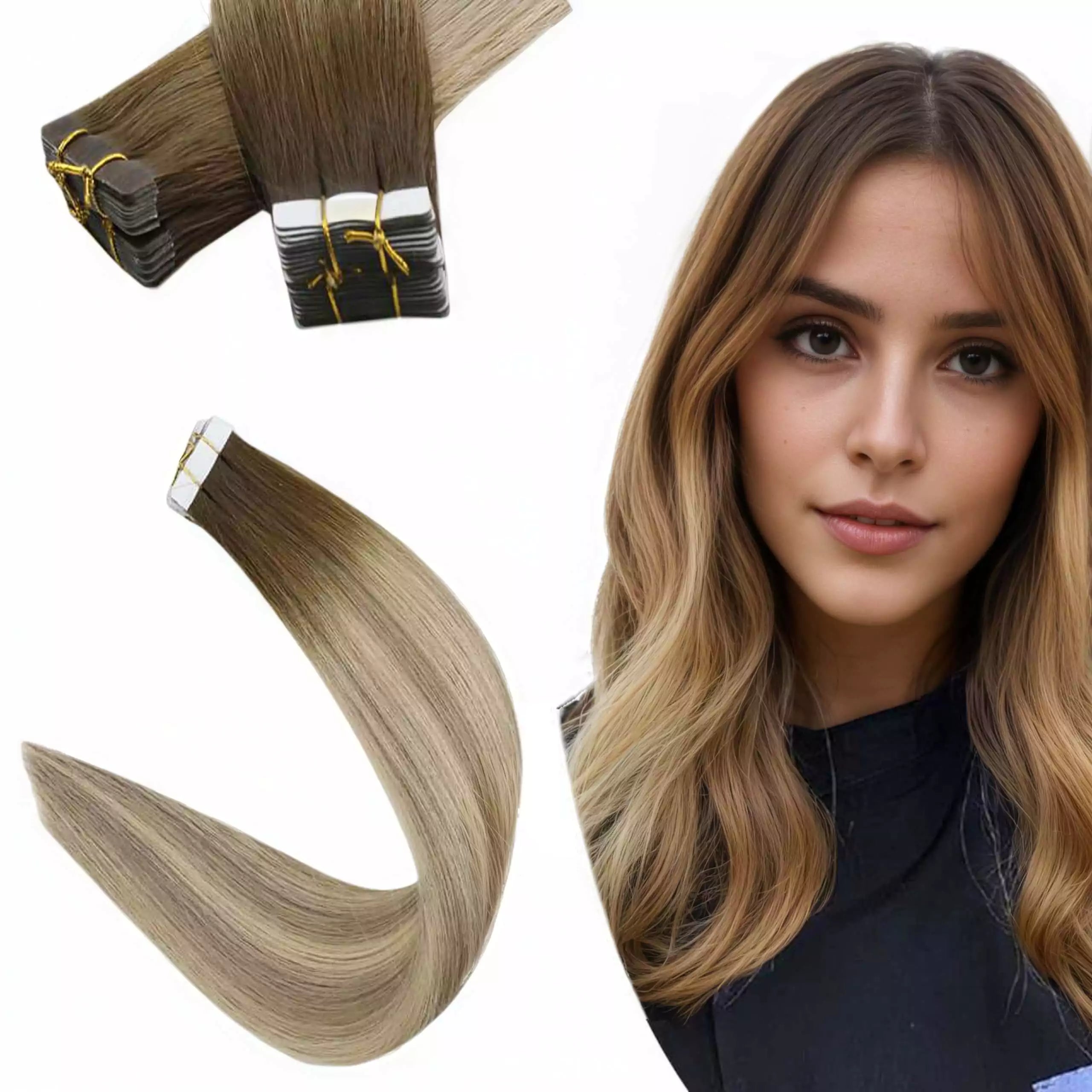 seamless hair extensions tape in human hair