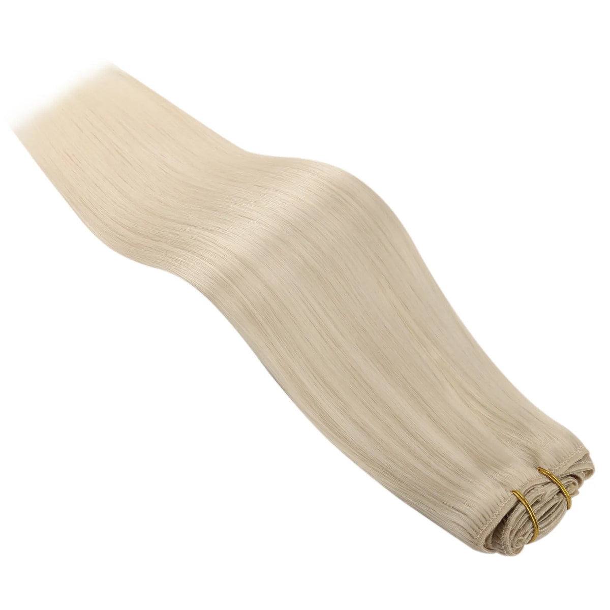 150G Thickened Clip in Extensions Human Hair Platinum Blonde #60