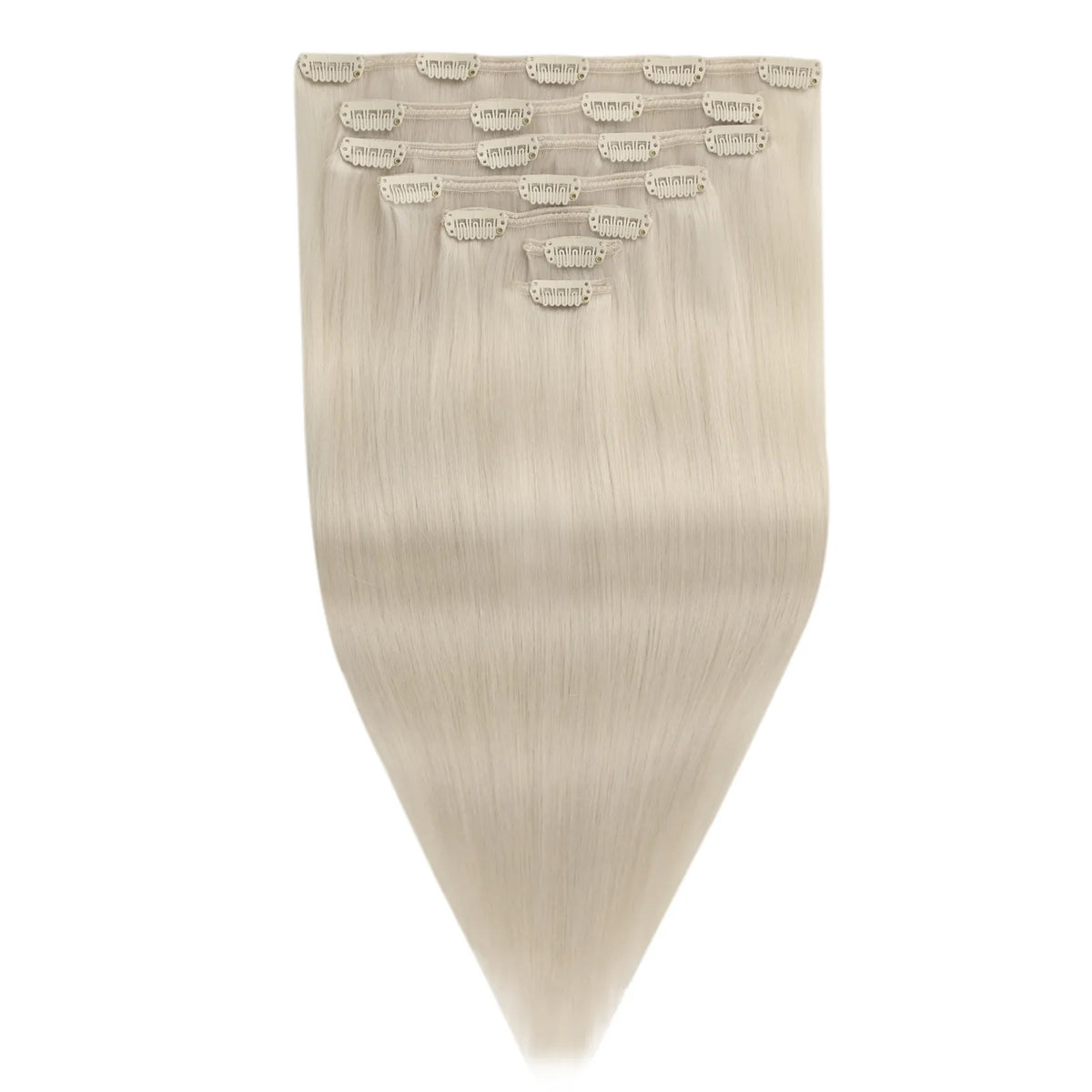 Thickened Clip in Remy Human Hair Extensions Ice Blonde #1000