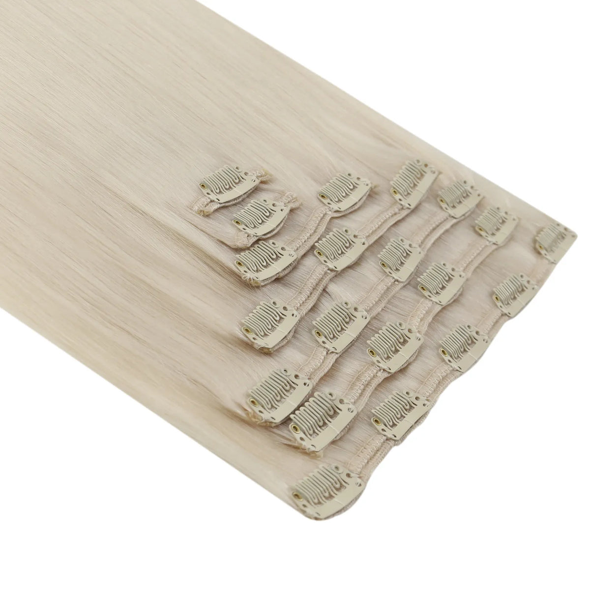 Thickened Clip in Remy Human Hair Extensions Ice Blonde #1000