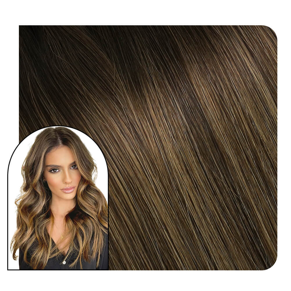 Full Cuticle Hand-tied Hair Extensions Virgin Human Hair Balayage