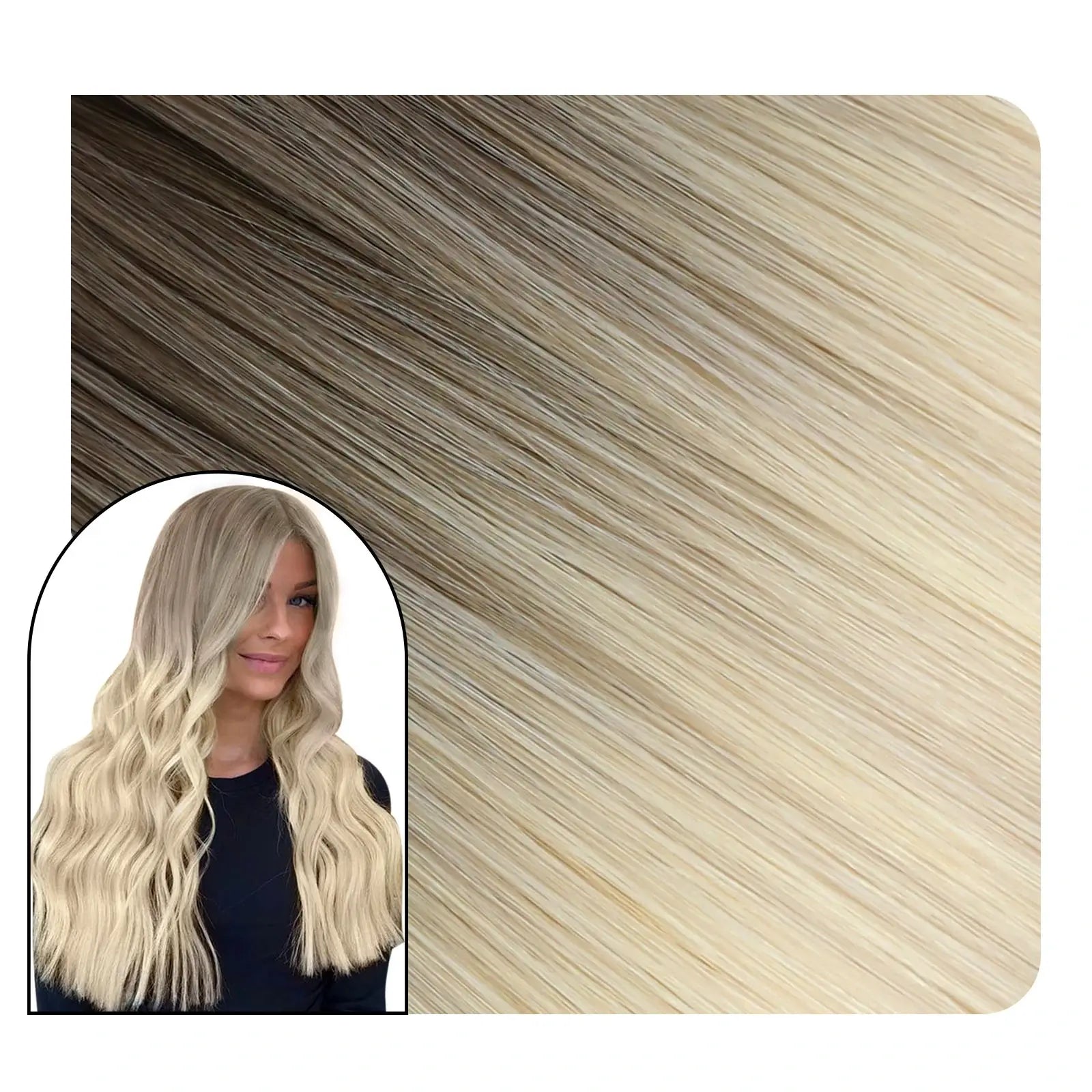 Genius Weft Extensions Human Hair Ombre Color