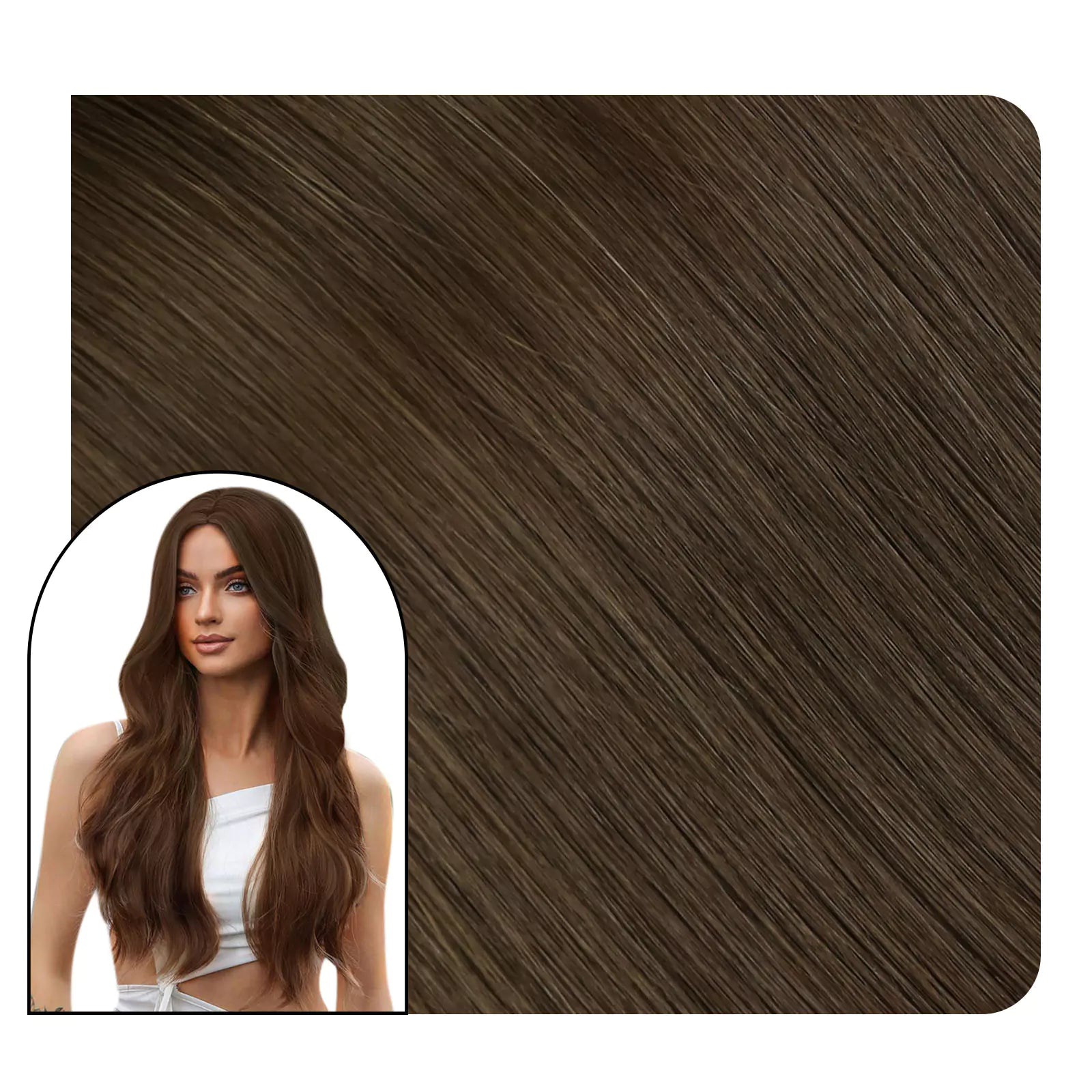 Virgin Human Hair Ktip Fusion Hair Extensions Dark Brown 4