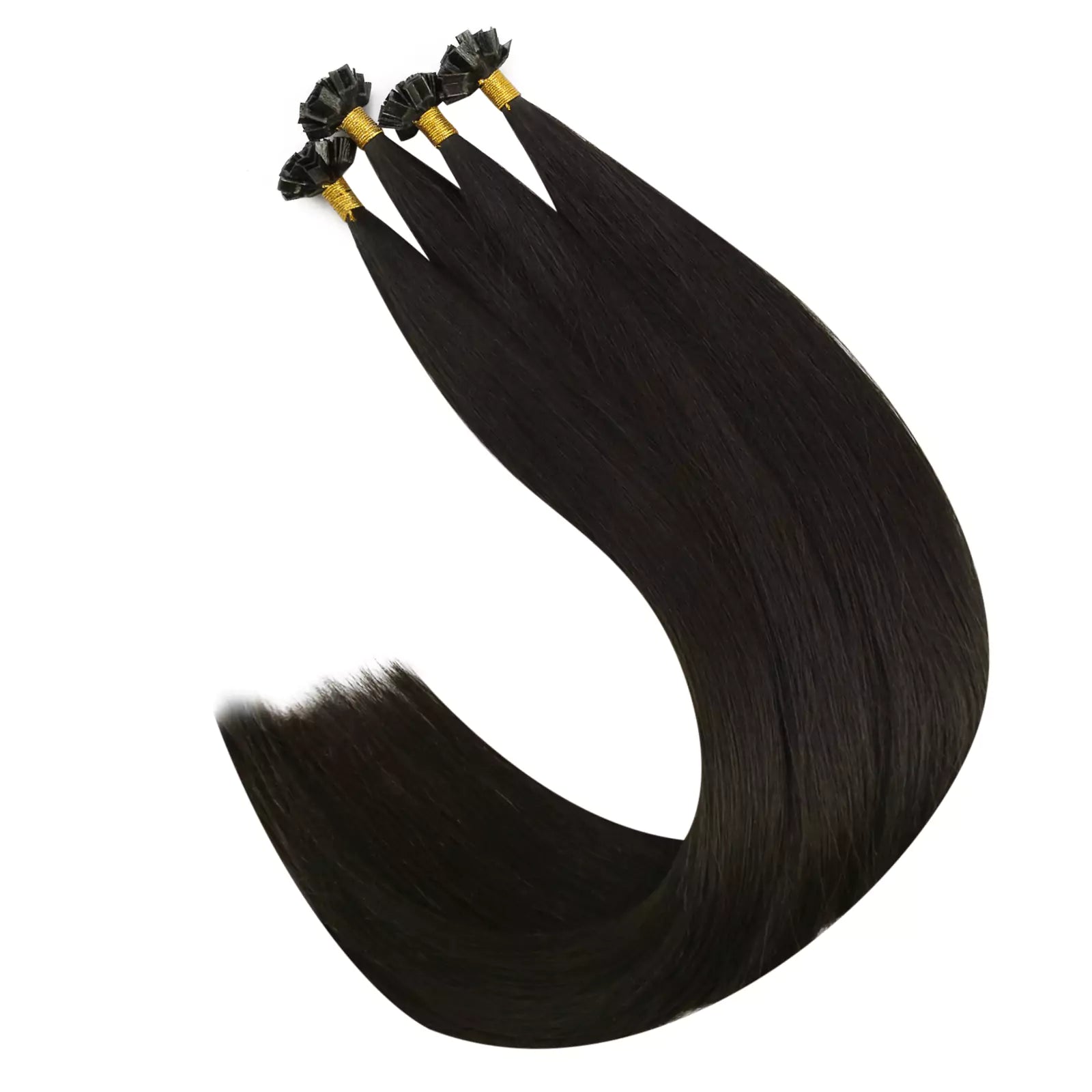 natural black fusion human hair high quality virgin ktip extension