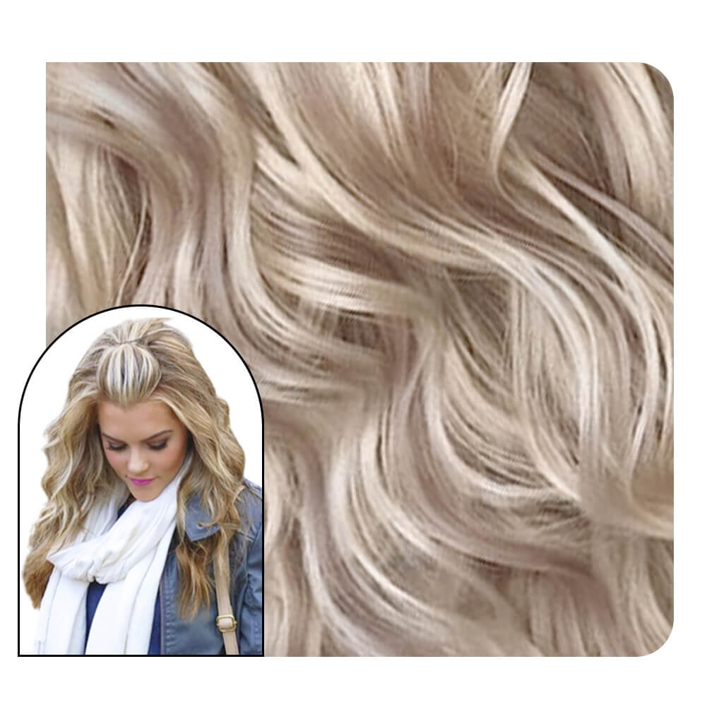 Wave Injection Tape in Extensions Silver with Blonde