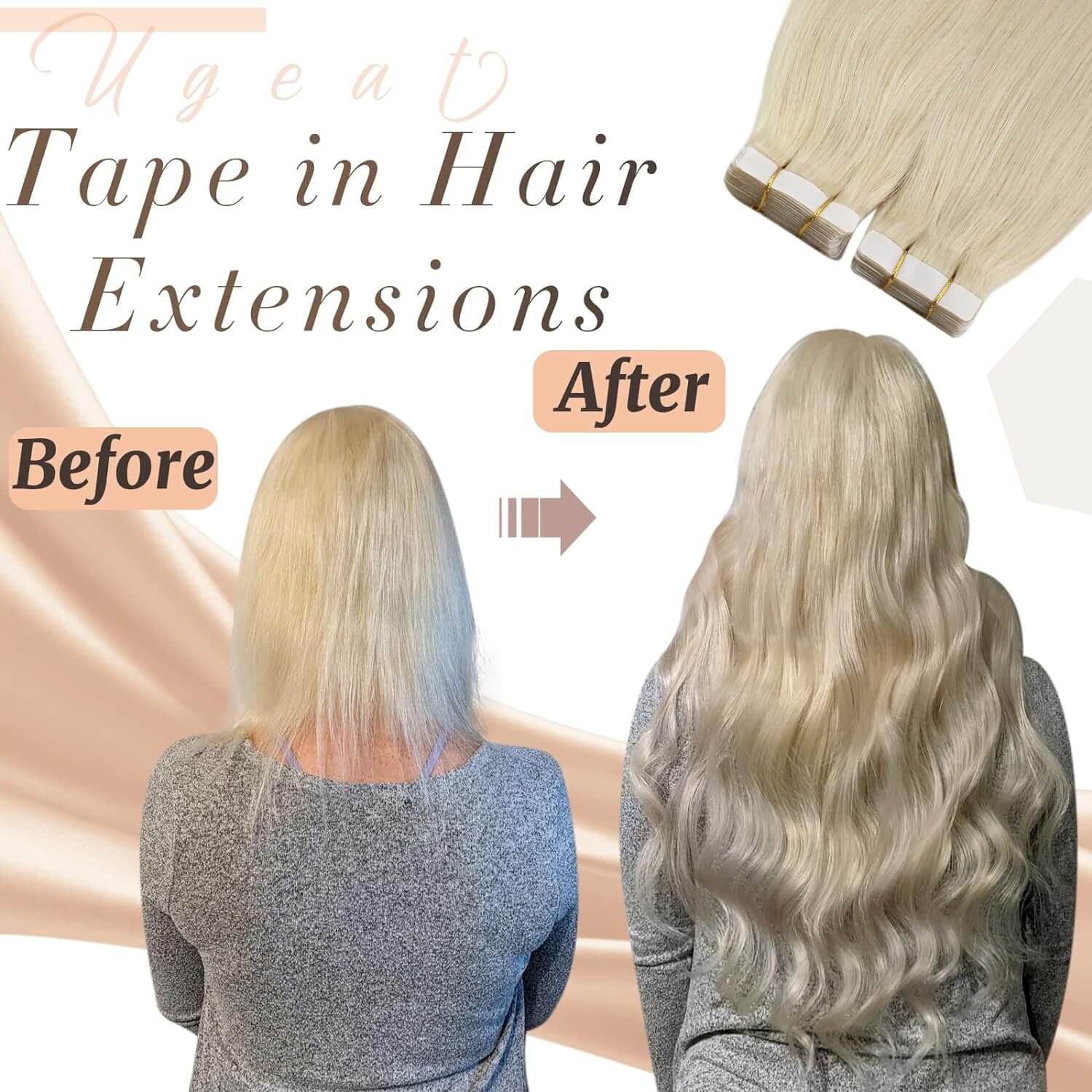 tape in hair extensions before and after