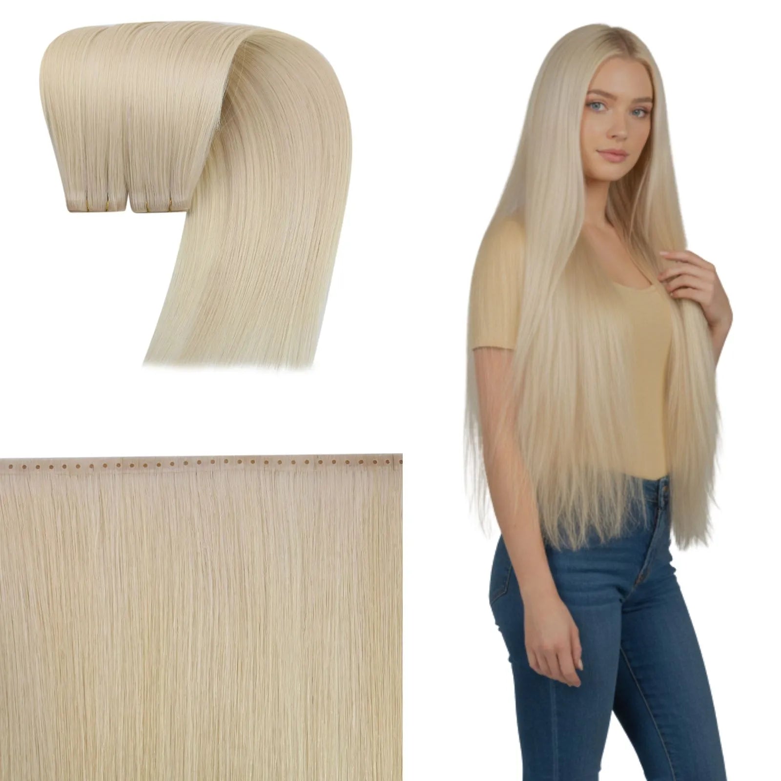 seamless hair extensions best butterfly weft hair platinum blonde for thin hair