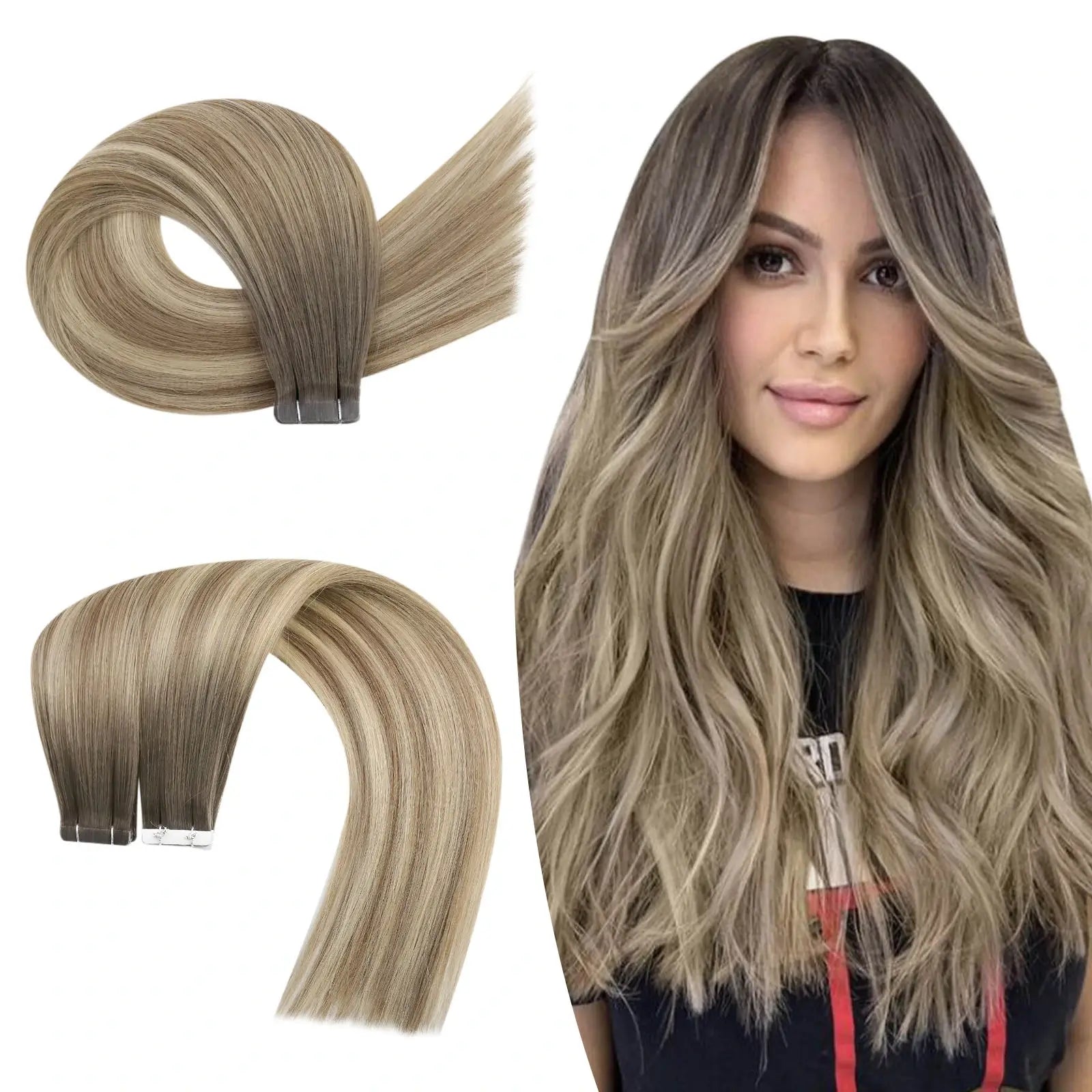 RealHumanHairInvisibleTapeinExtensions