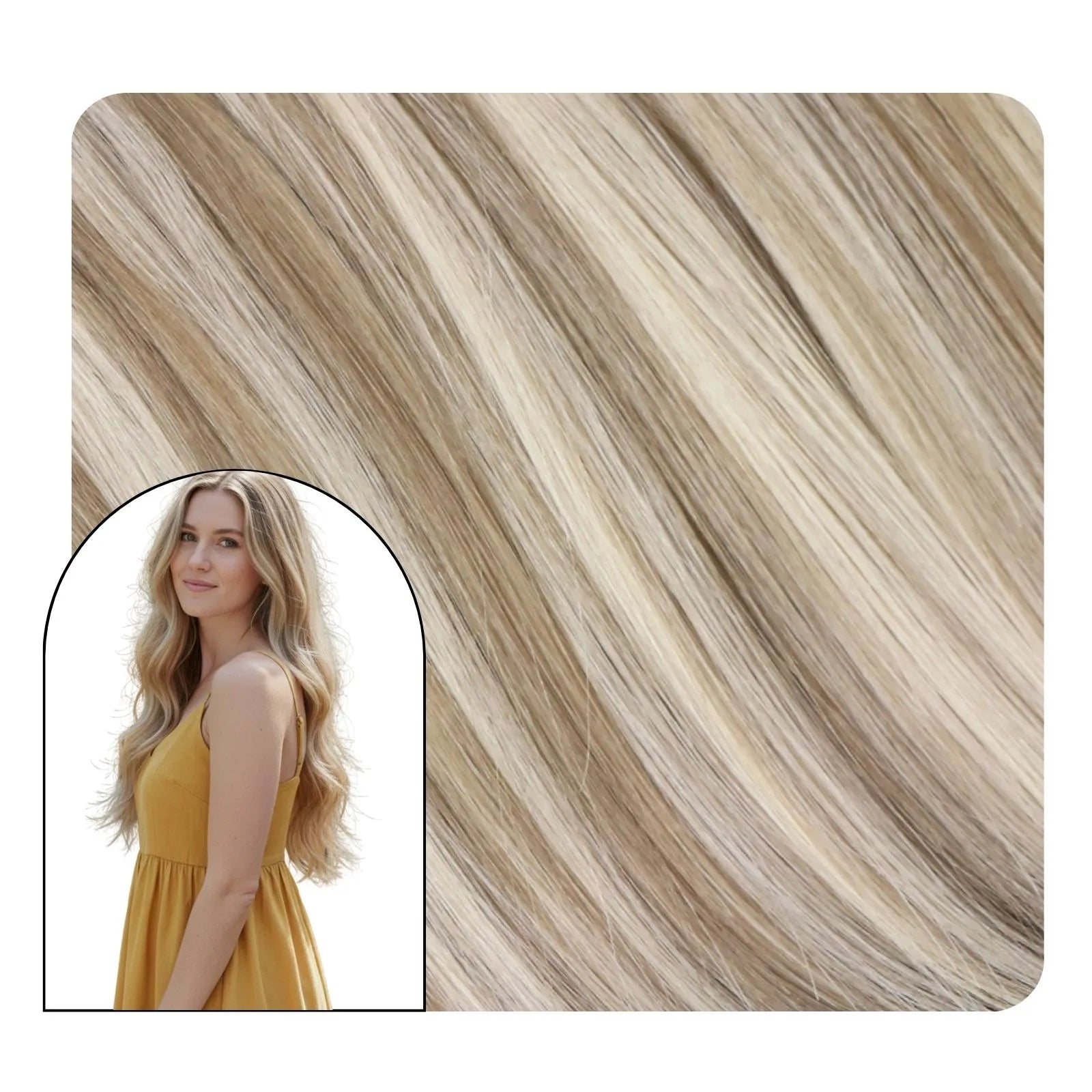Salon Tape‑In Hair Extensions Without Pre‑Attached Tape Virgin Hair Beige Blonde