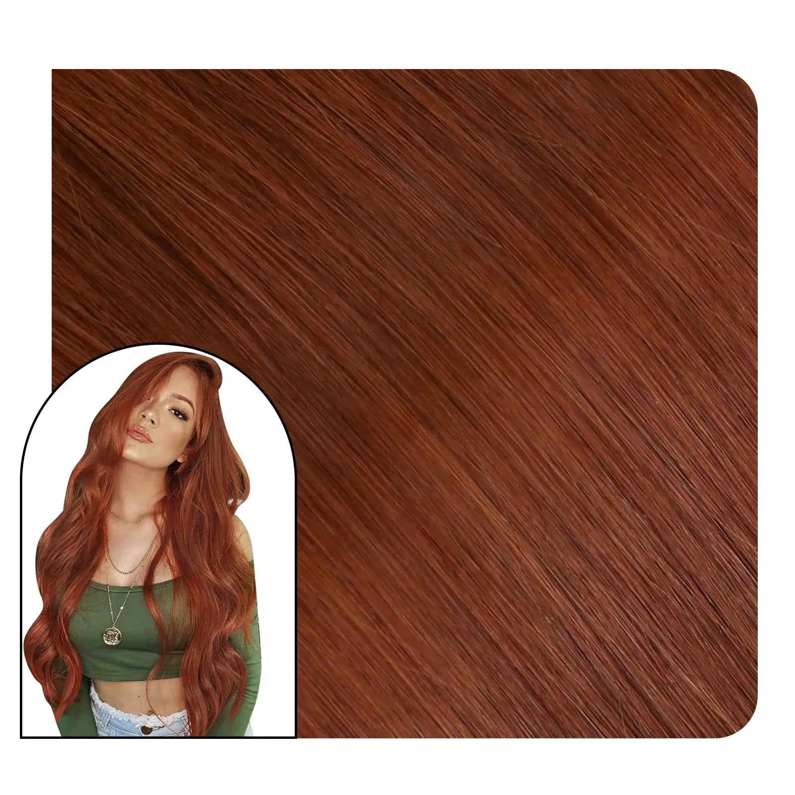 SeamlessInjectionTapeinHairExtensionsHairCopperColorforwomen
