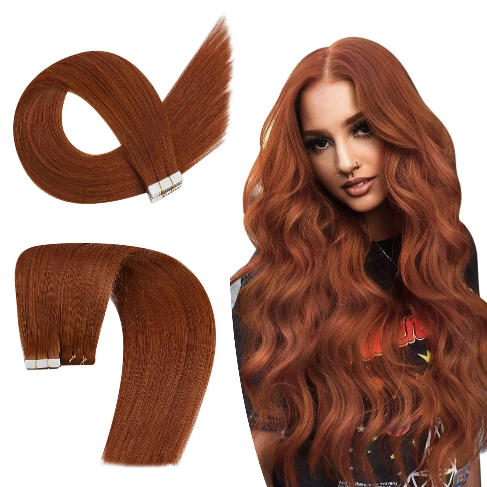 TapeinHairExtensionsVirginHairCopperColorforwomen