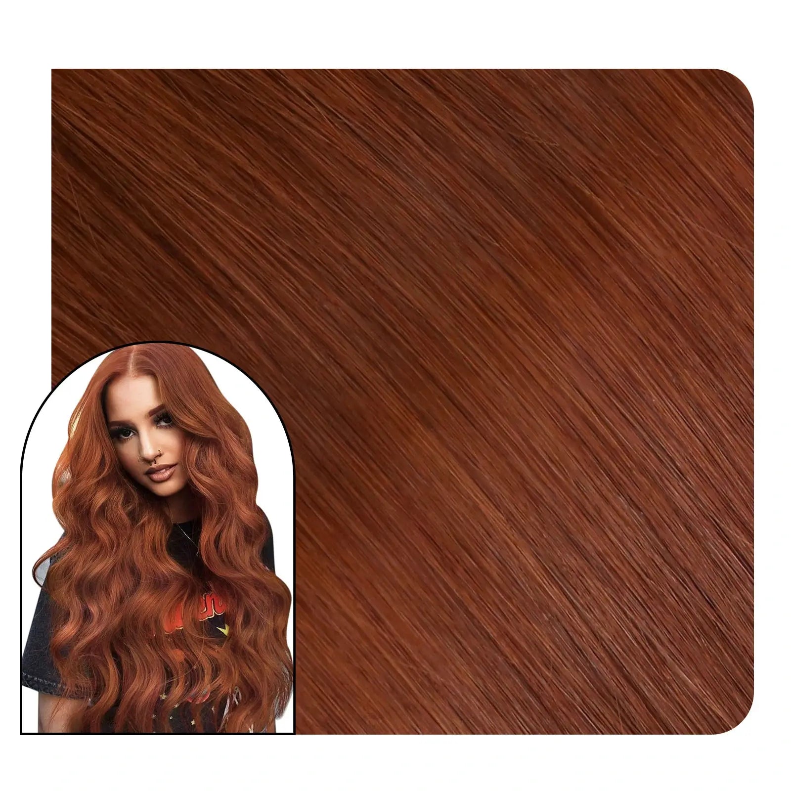 TapeinHairExtensionsVirginHairCopperPureColor