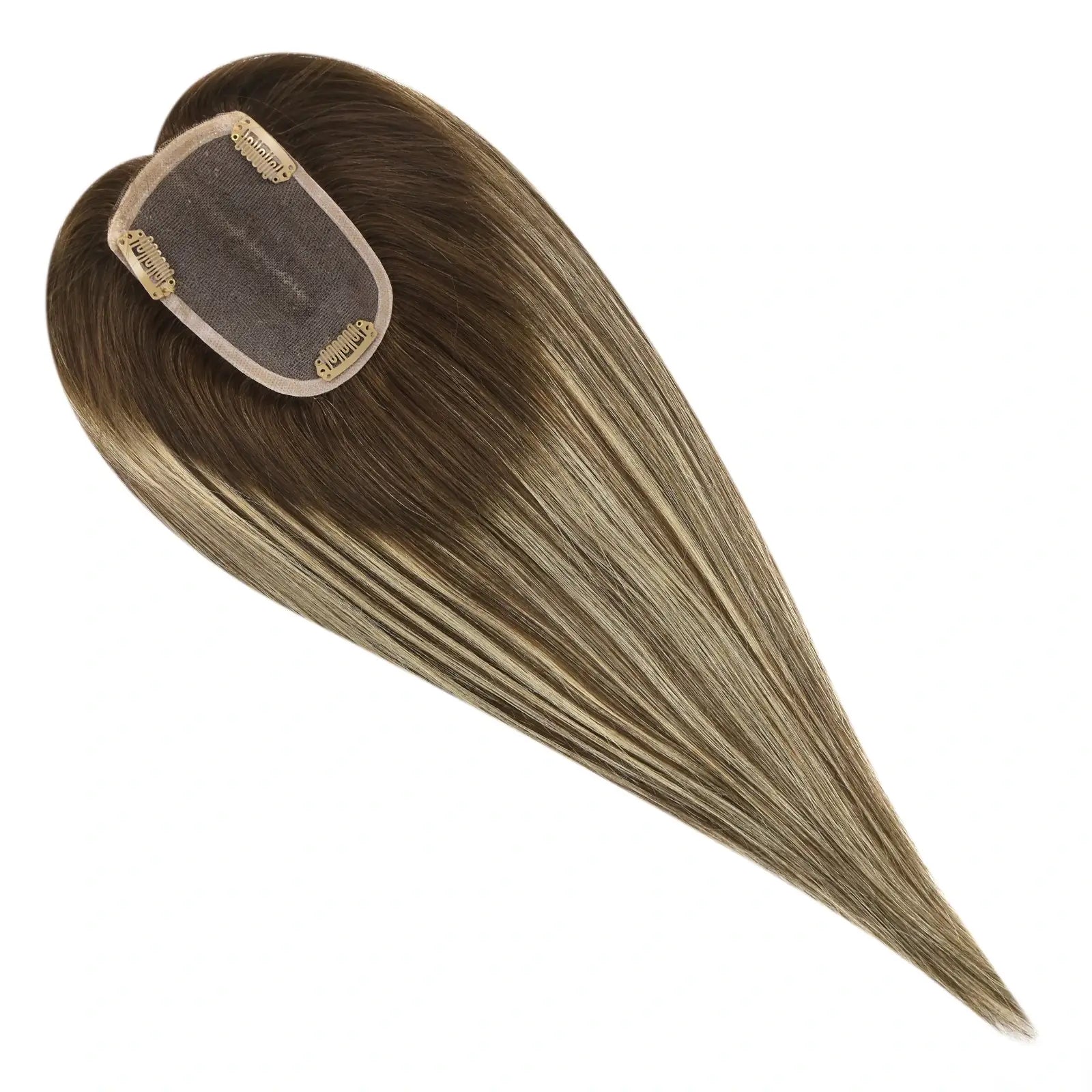 Topper Hairpiece Balayage Ombre Brown Blonde Hair