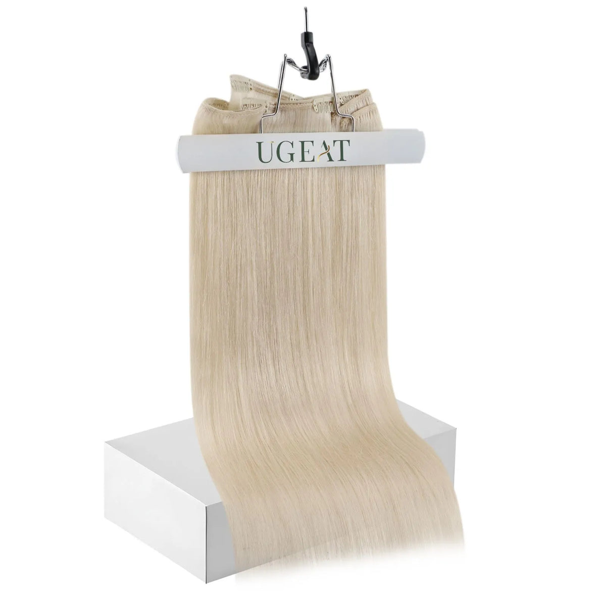 150G Thickened Clip in Extensions Human Hair Platinum Blonde #60
