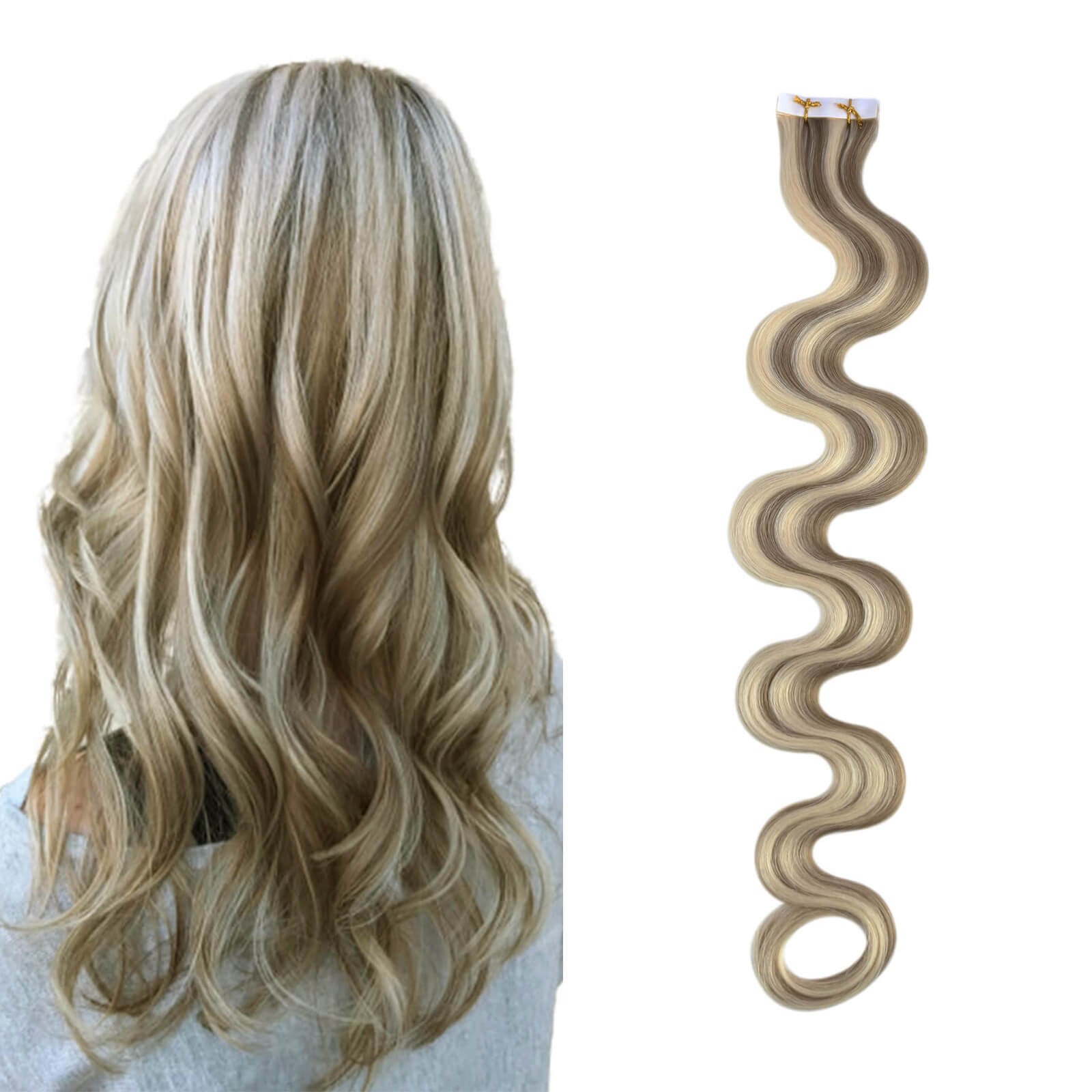 highlight injection tape in hair extensions