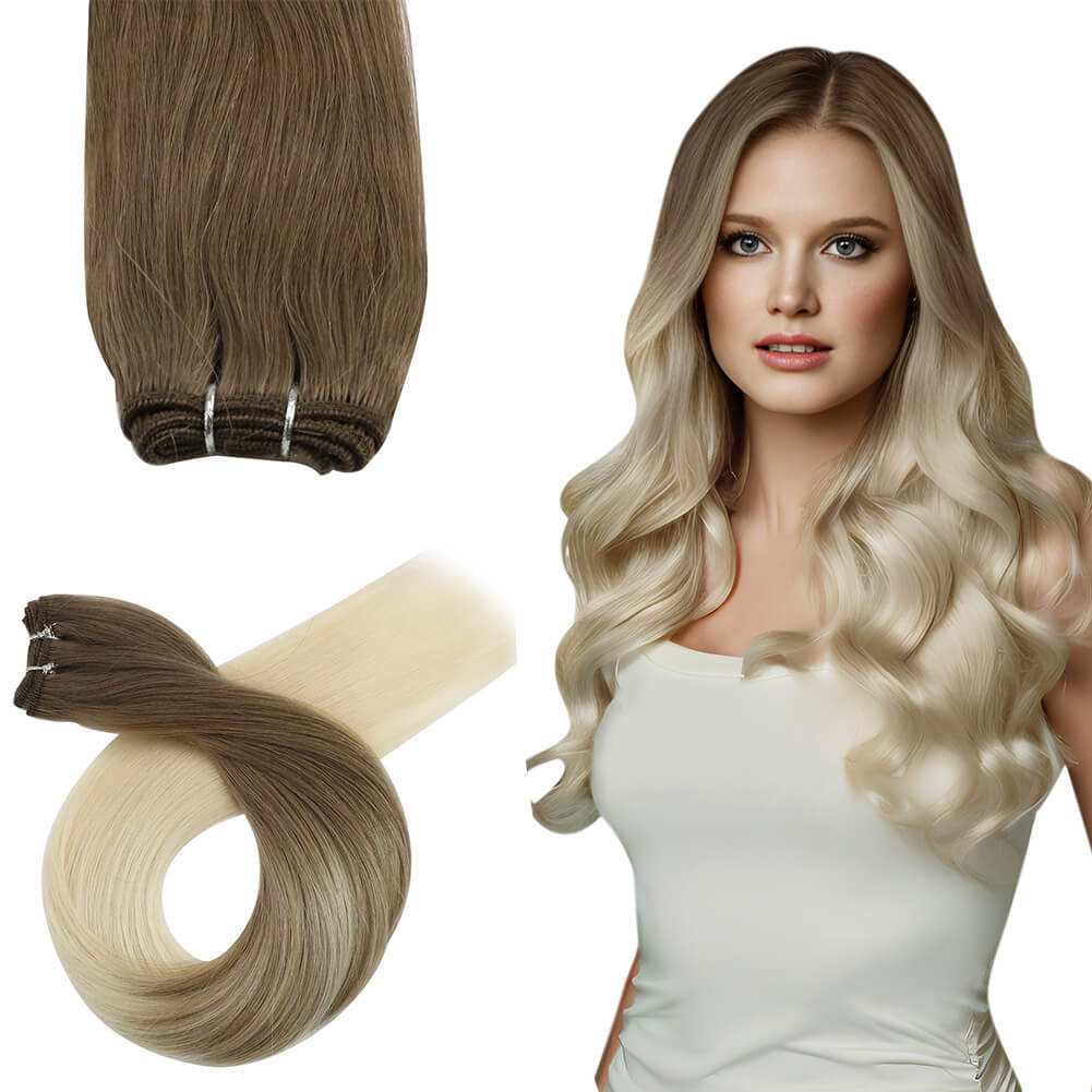 irgin hair weft bundles balayage color