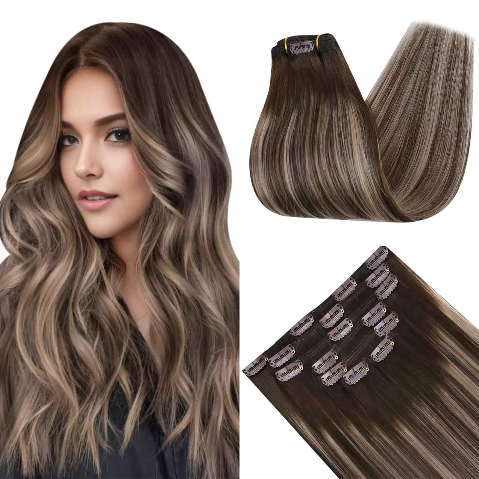real hair extensions clip in human hair singles