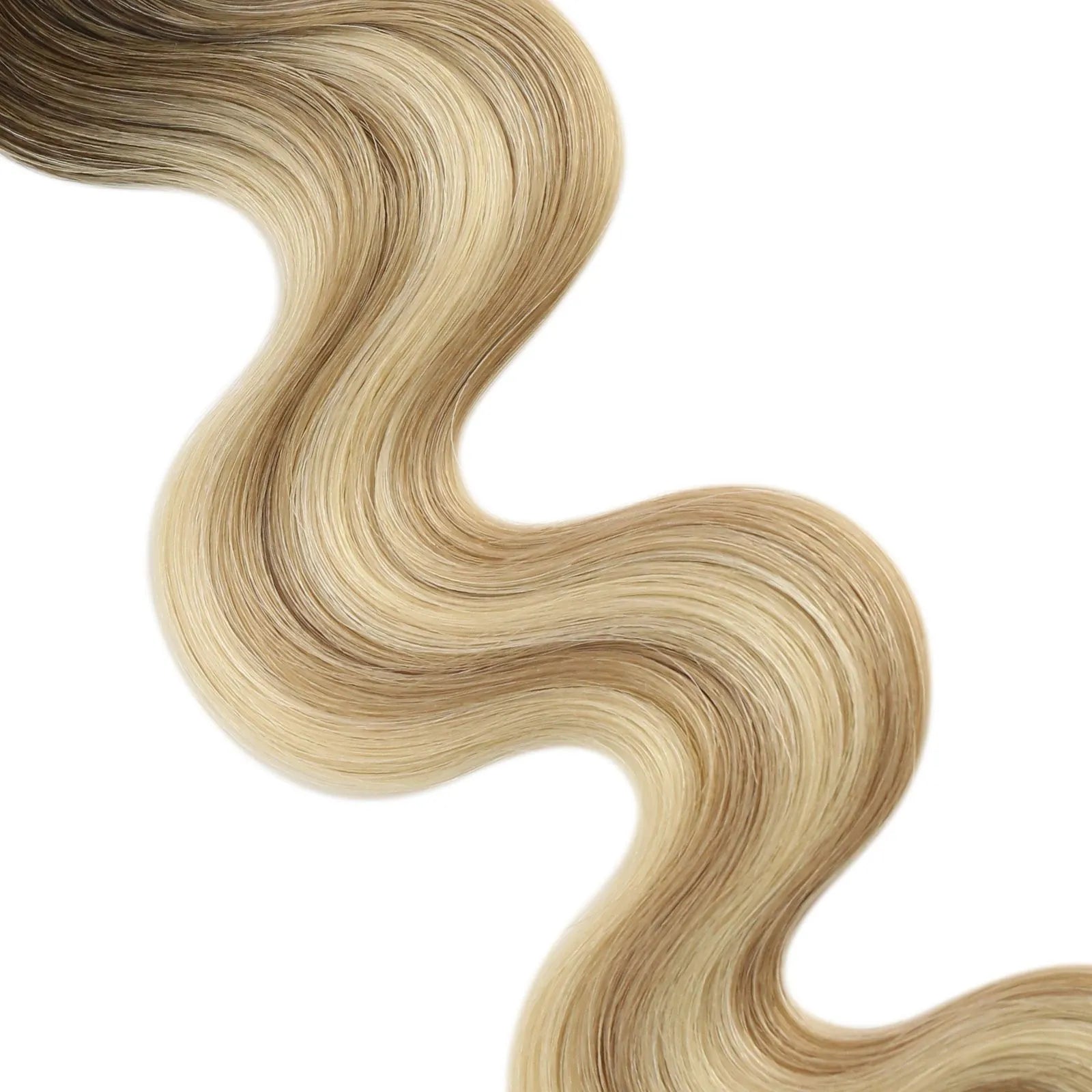 balayage blonde wavy butterfly weft hair for thin hair