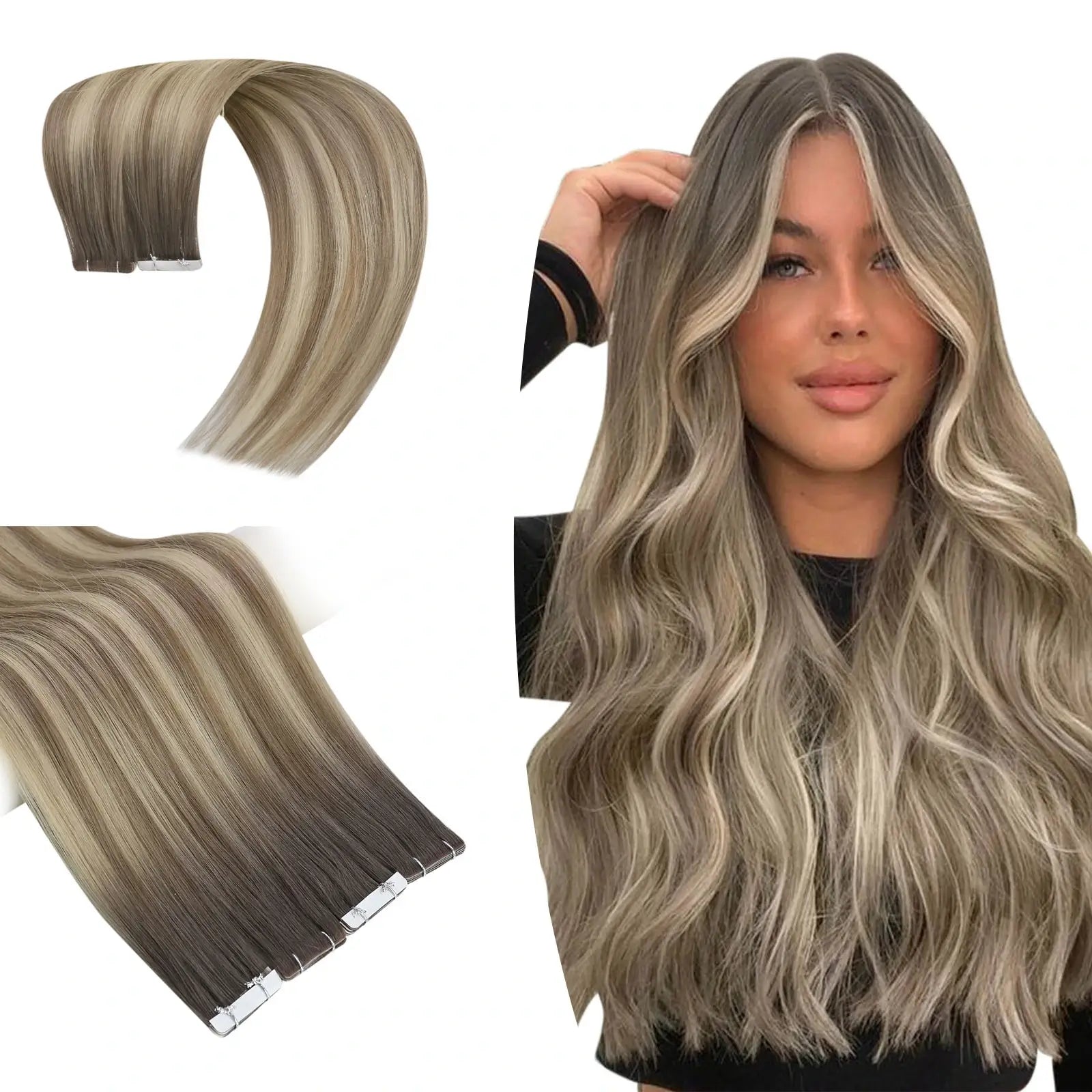balayagebrownblondeinjectiontapeforthinninghair
