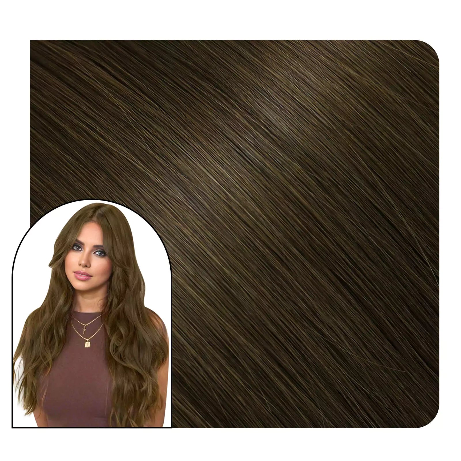 Hair Weave Sew in Dark Brown Color Virgin Human Hair